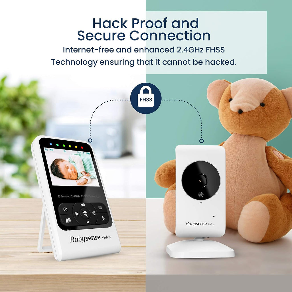 Babysense Video & Breathing Movement Monitor - FSA Video Baby Monitor with Breathing Motion Detection & Alerts Bundle Pack - Video Monitor V24R with Babysense 7 Under-The-Mattress Sleep Monitor