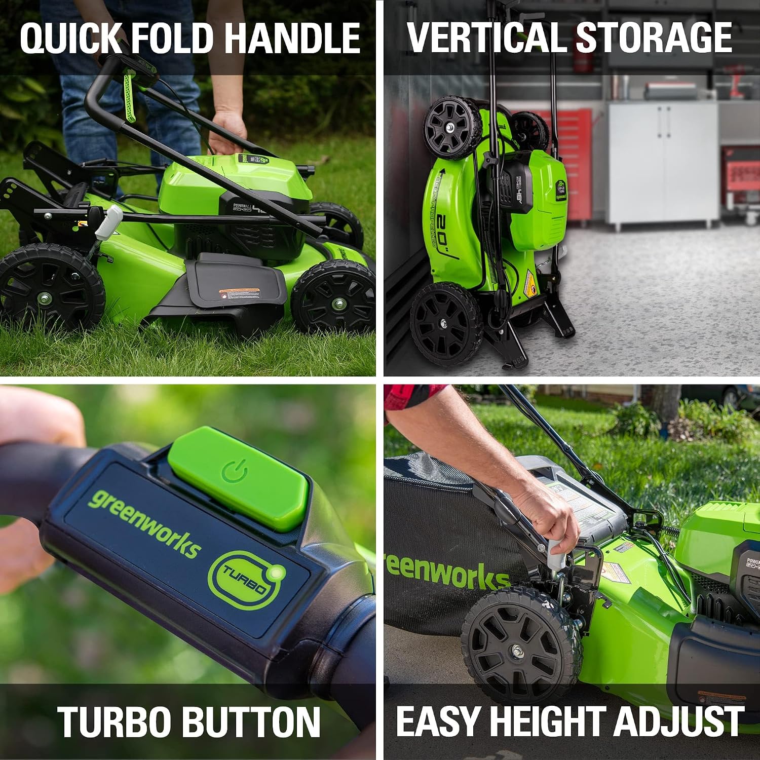 Greenworks 48V (24V x 2) Electric Lawn Mower Combo Kit with 20' Steel Deck, 12' String Trimmer, 320 CFM Blower, Circular Saw – All-in-One Cordless Combo: Ideal for Home Yard Work & DIY Projects