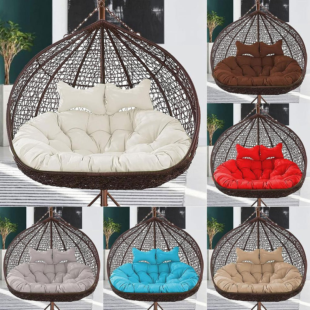 Double Swing Chair Cushion for Hammock Chair - Thick, Washable Hanging Egg Seat Cushion for Two Persons, Perfect for Garden