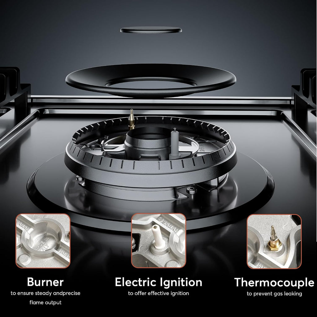 Empava 36 Inch Gas Cooktop,5 SABAF Sealed Burners Made in Italy,Propane Stove LPG/NG Convertible,Bulit-in Cook Top Stainless Steel, CSA Certified,Thermocouple Protection,for Homes, kitchens
