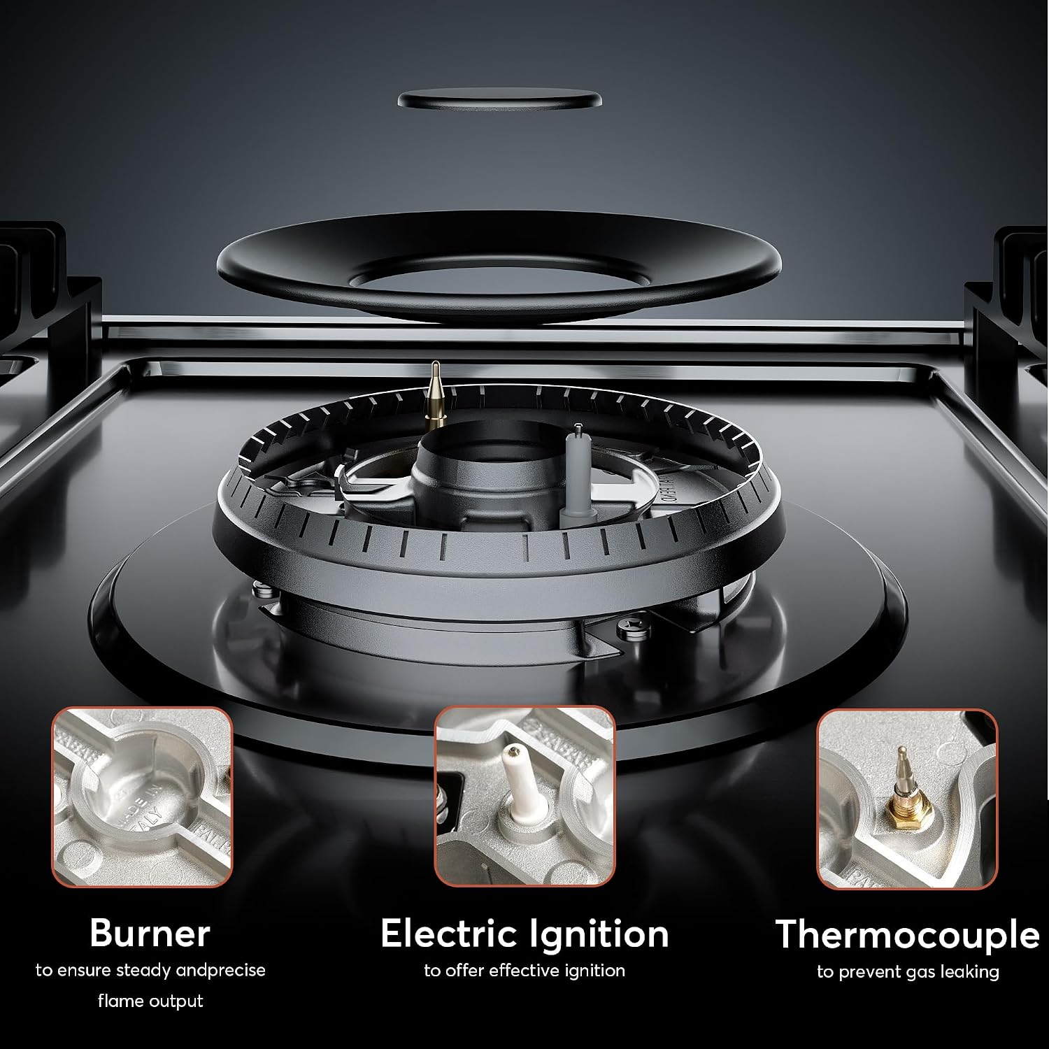 Empava 36 Inch Gas Cooktop,5 SABAF Sealed Burners Made in Italy,Propane Stove LPG/NG Convertible,Bulit-in Cook Top Stainless Steel, CSA Certified,Thermocouple Protection,for Homes, kitchens