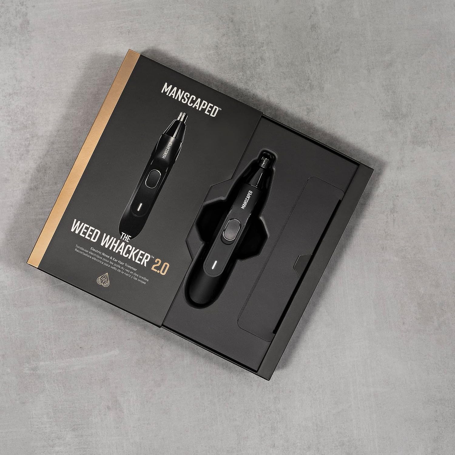 MANSCAPED® The Tool Box 5.0 Ultra with: The Lawn Mower® 5.0 Ultra Groin Groomer, Weed Whacker® 2.0 Nose & Ear Hair Trimmer, The Plow® 2.0, The Shears 3.0 Five Piece Nail Kit, The Shed Toiletry Bag