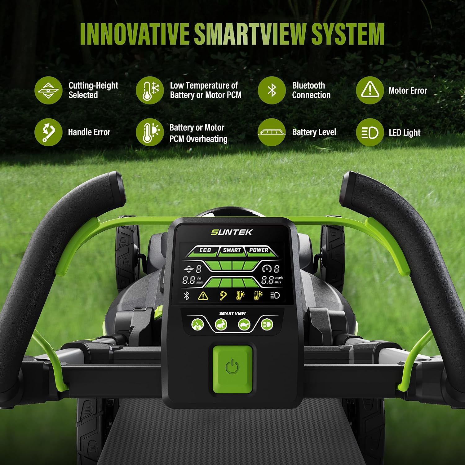 SUNTEK 40V 21-Inch Cordless Lawn Mower, Upgarded Battery Powered Self-Propelled Lawn Mowers, 4.0Ah Lithium-ion Battery and Rapid Charger Included, Digi-Brushless, APP Compatible, SLM4521A