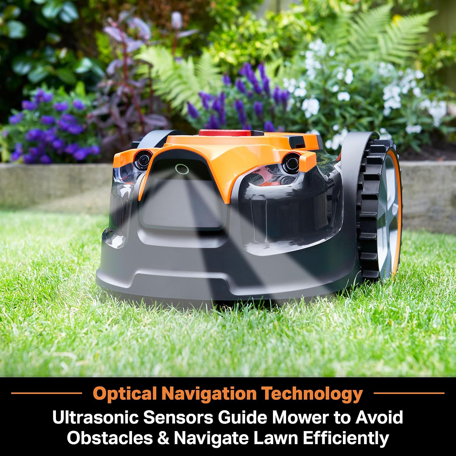 LawnMaster OcuMow Robot Lawn Mower with Cordless 24V MAX 10' Grass Trimmer Combo Kit Perimeter Wire Free for Small Yards 2000-4000 Square Feet Optical Navigation Automatic Obstacle Avoidance Spot Cut