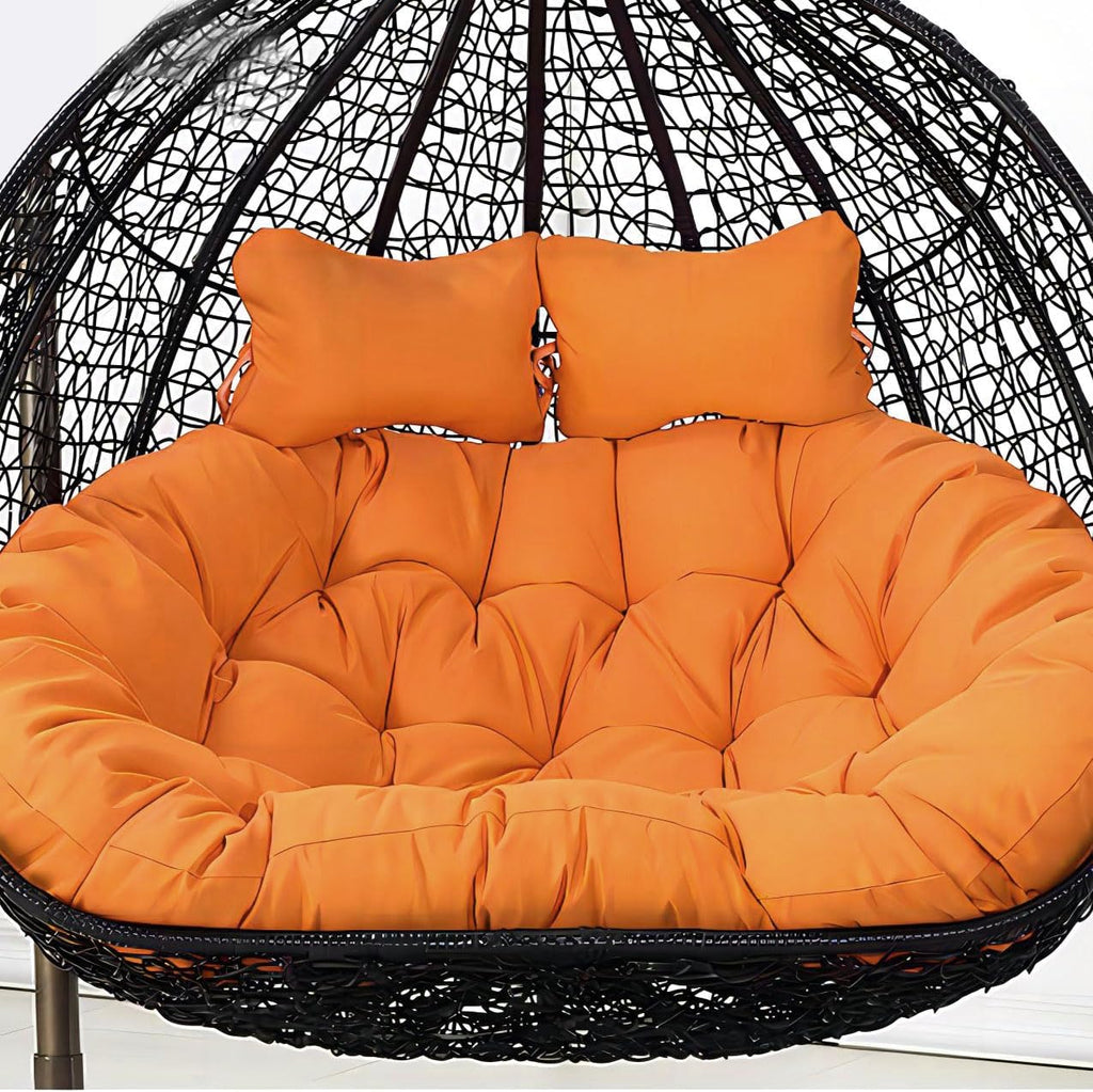 2 Seater Egg Chair Swing Cushion Outdoor, Washable Hanging Egg Chair Cushions Replacement, Large Single Chair Pads Nest Shaped Seat Cushions, Thick Soft Solid Color Chair Back Pillow