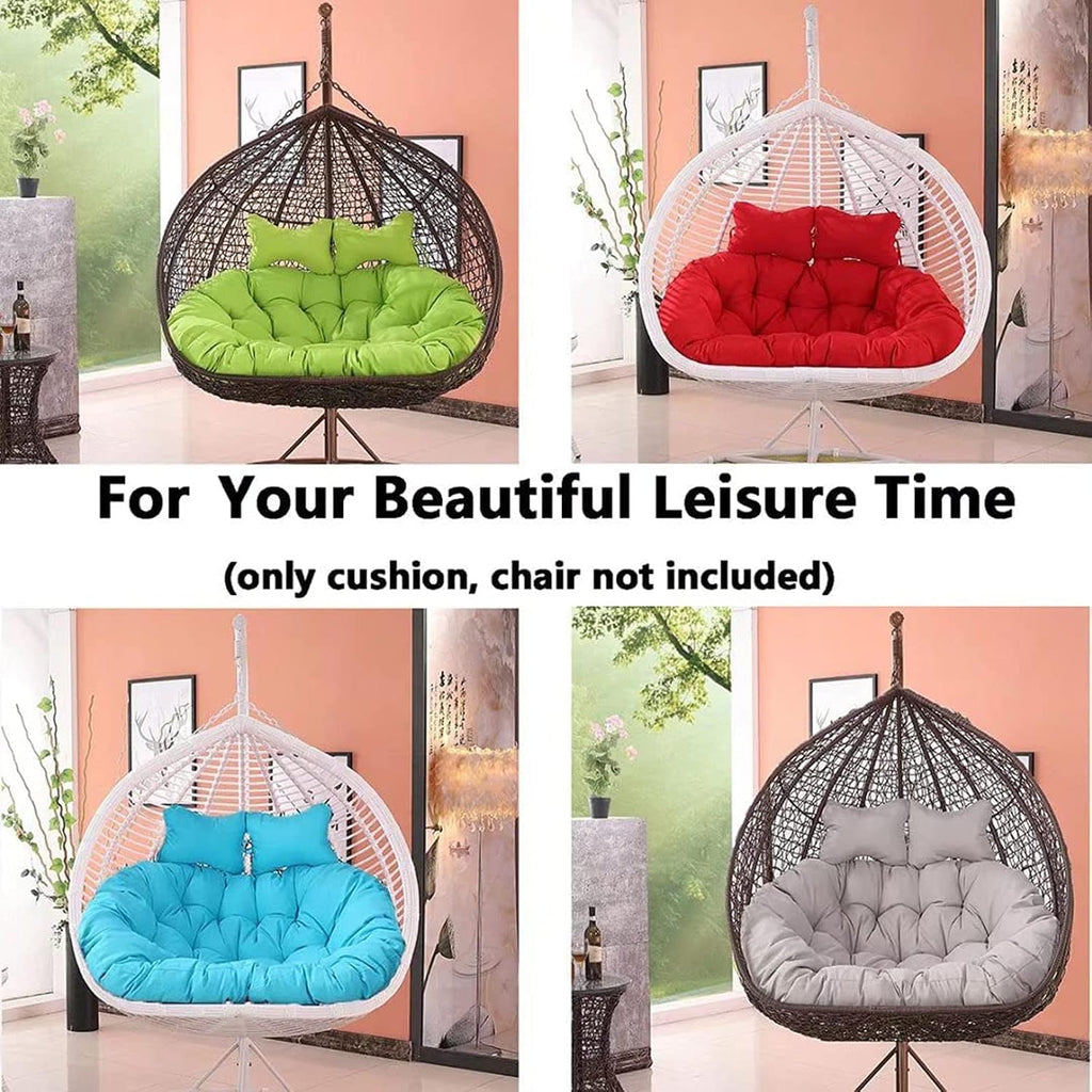 Replacement Double Egg Chair Cushion Outdoor Patio Wicker Loveseat Hanging Swing Egg Chairs for 2 Persons Ideal for Patio Backyard Balcony - Hammock Swing Chair Cushion