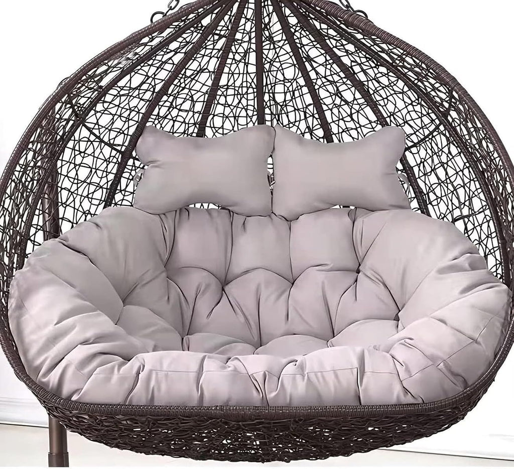 2 Seater Egg Chair Swing Cushion Outdoor,Double Egg Chair Cushion Replacement,Waterproof Detachable Hanging Basket Chair Cushions,for Garden Balcony(P)