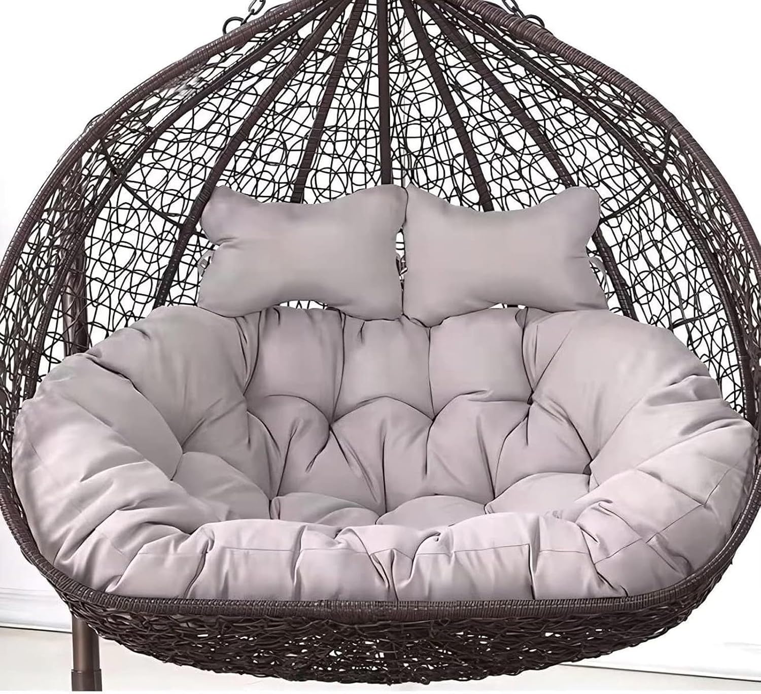 2 Seater Egg Chair Swing Cushion Outdoor,Double Egg Chair Cushion Replacement,Waterproof Detachable Hanging Basket Chair Cushions,for Garden Balcony(P)