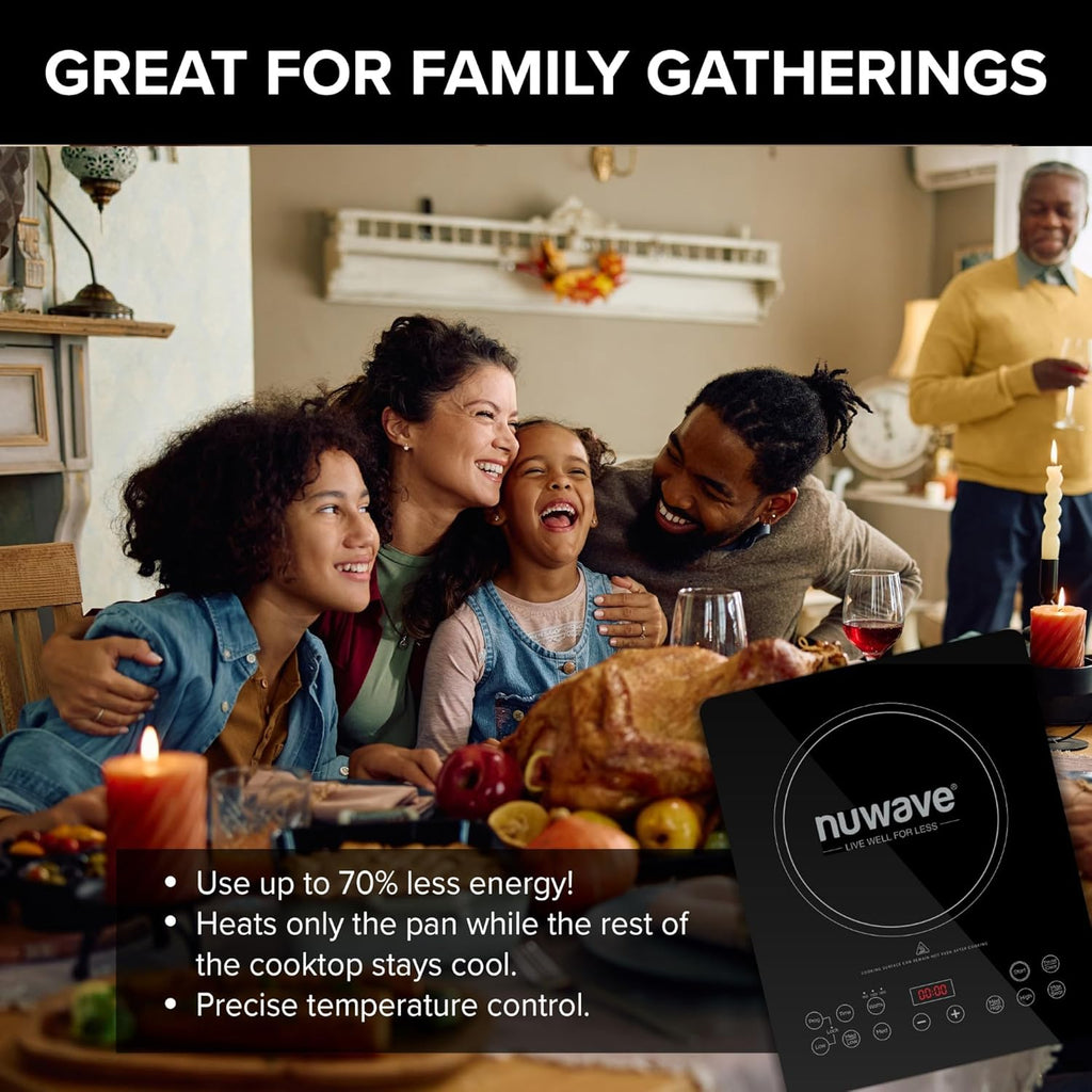 Nuwave Portable Induction Cooktop, NSF-Certified Single Electric Burner, 94 Precise Temp Range, Large 8' Heating Coil, Perfect for Professional & Commercial Settings, Shatter-Proof Glass Surface