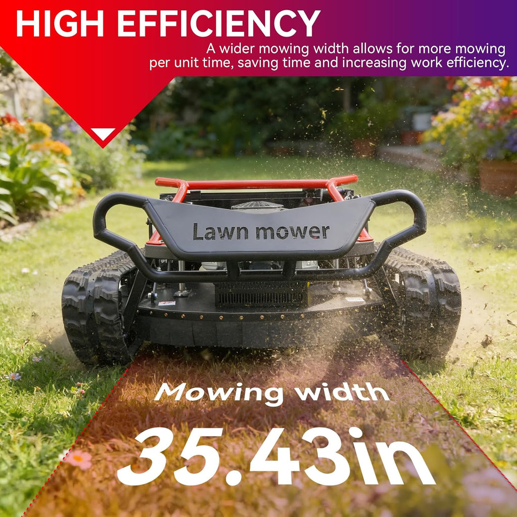 All-Terrain Remote-Controlled Robotic Lawnmower, Featuring a 27-Horsepower High-Power Twin-Cylinder Engine, a Mowing Width of up to 35.43 Inches, and a 48v Brushless Motor