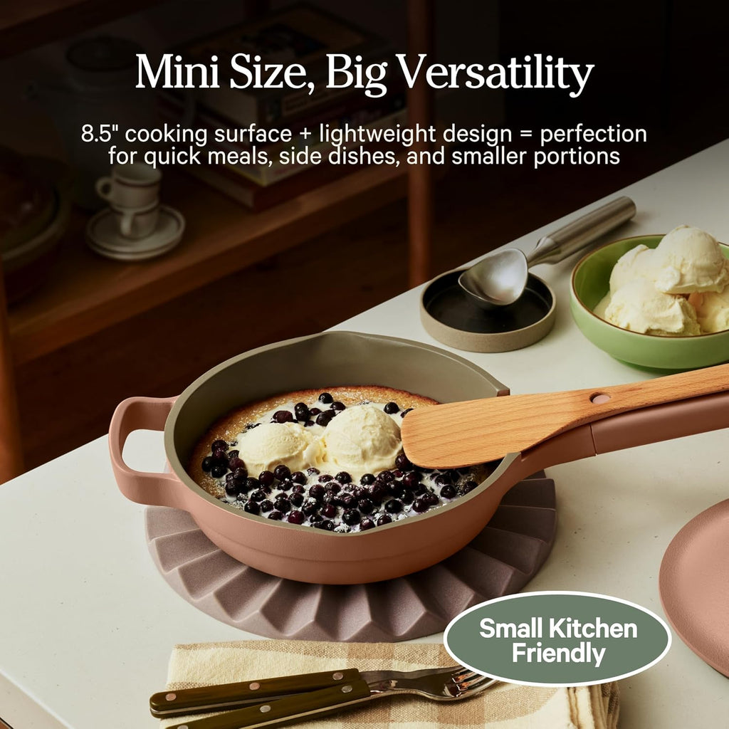 Our Place Mini Always Pan | 8.5' Ceramic Pan with Modular Lid & Beechwood Spatula | Patented 10-in-1 Nonstick, Non-Toxic Cookware Made Without PFAS | Induction & Oven-Safe up to 450°F | Spice