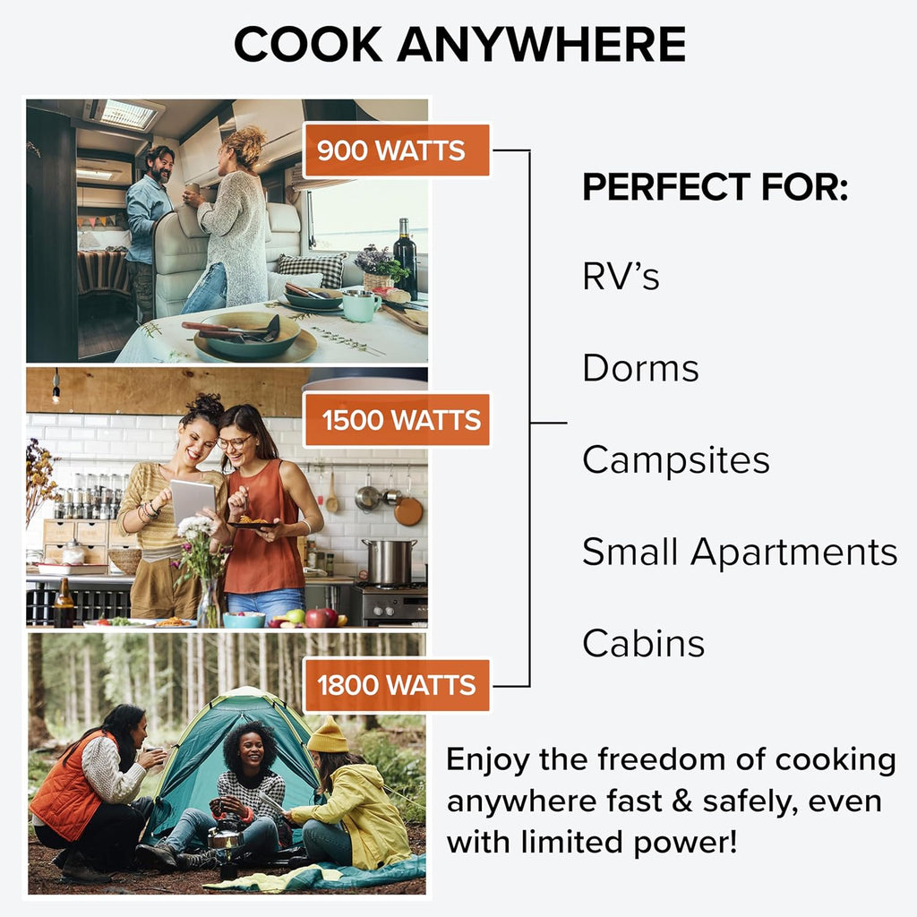 Nuwave Portable Induction Cooktop, NSF-Certified Single Electric Burner, 94 Precise Temp Range, Large 8' Heating Coil, Perfect for Professional & Commercial Settings, Shatter-Proof Glass Surface