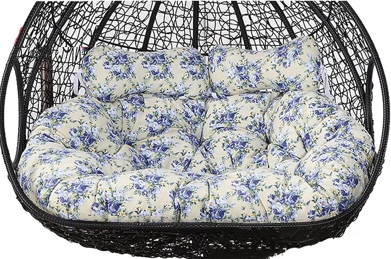 ZTGL Hammock Swing Chair Cushion, Double Egg Chair Cushion Replacement, Outdoor Patio Wicker Loveseat Hanging Swing Egg Chairs for 2 Persons Patio Backyard Balcony,Flower a