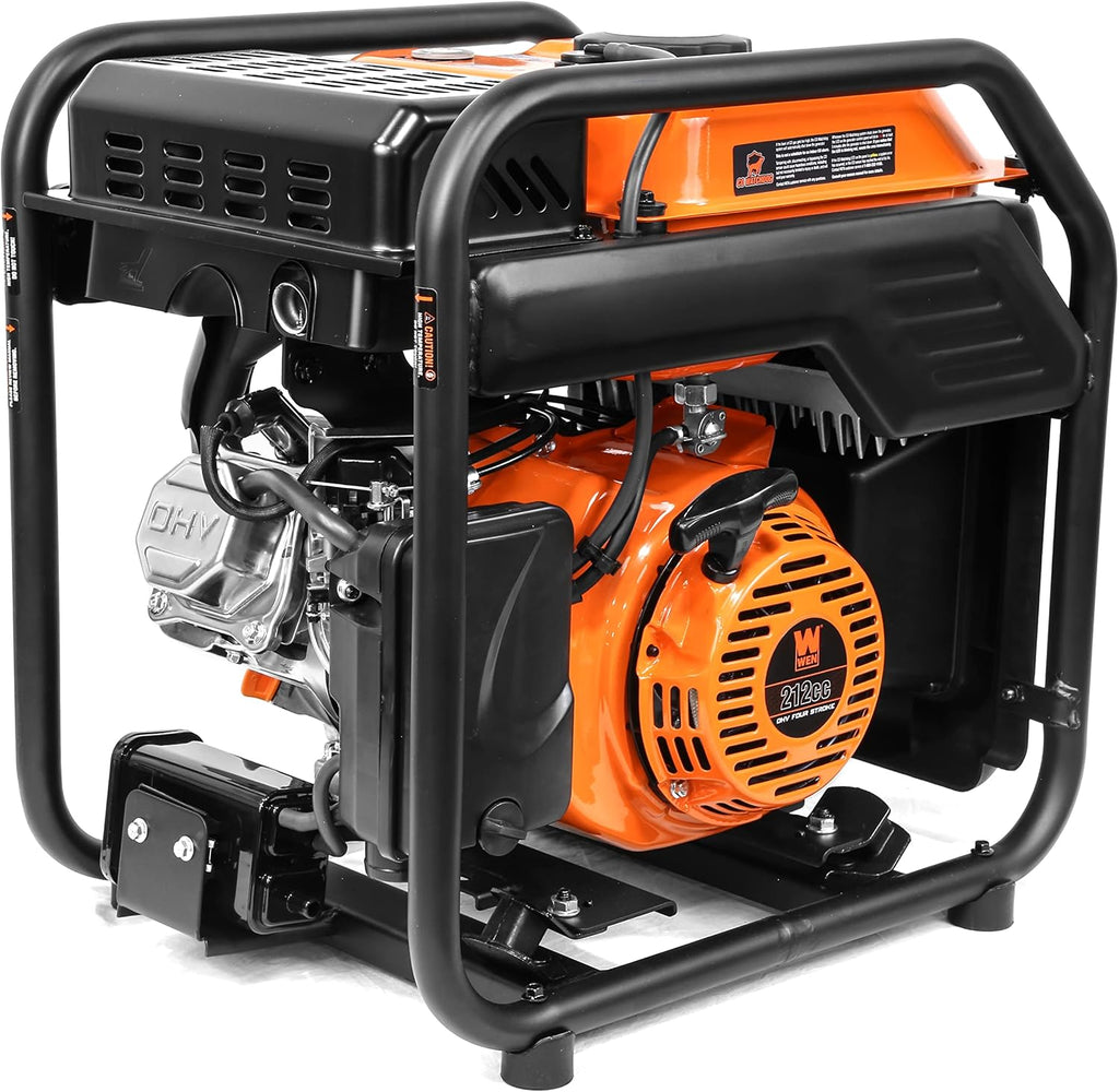 WEN GN400iX RV-Ready 4000-Watt Open Frame Inverter Generator with CO Shutdown Sensor, Black/Orange