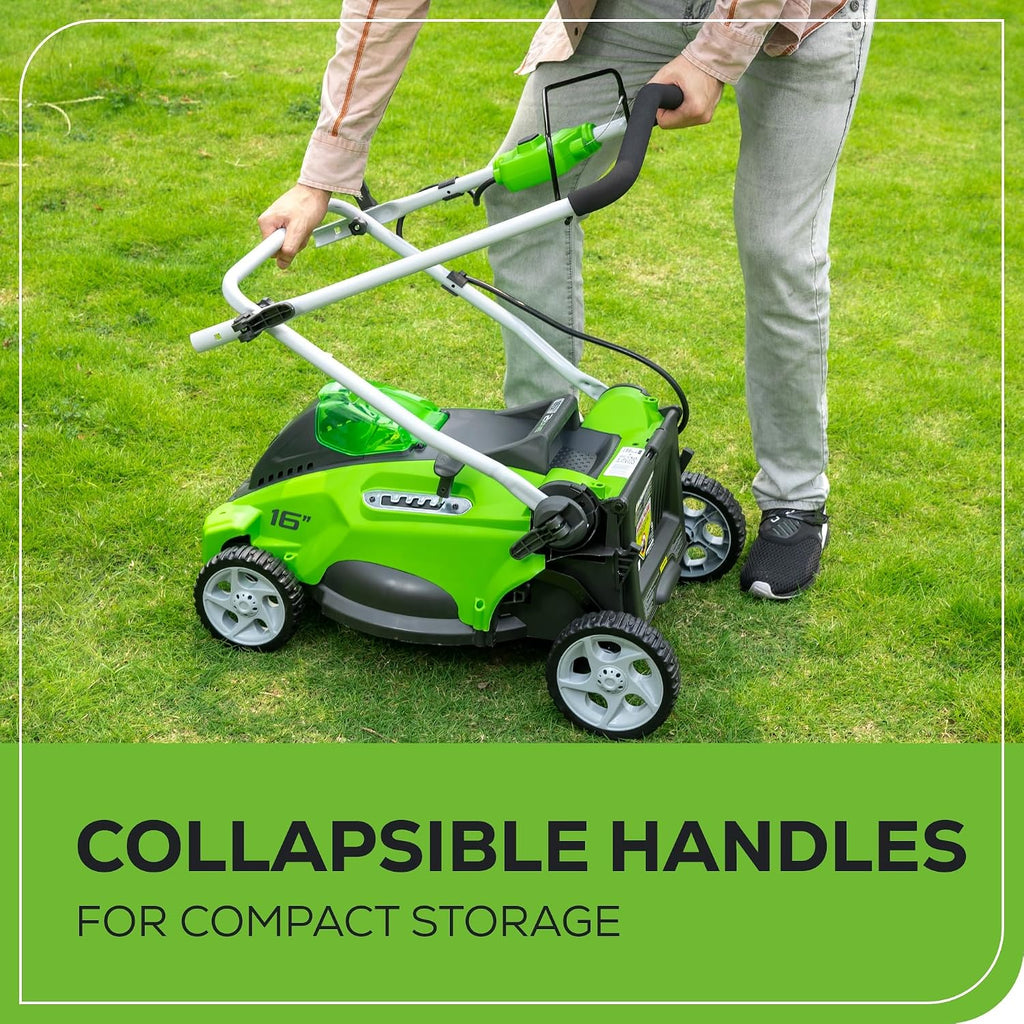 Greenworks 40V 16' (Push) Cordless Lawn Mower, 4.0Ah Battery (1/3 Acre, Push Button Start, Compatible with 75+ Tools)
