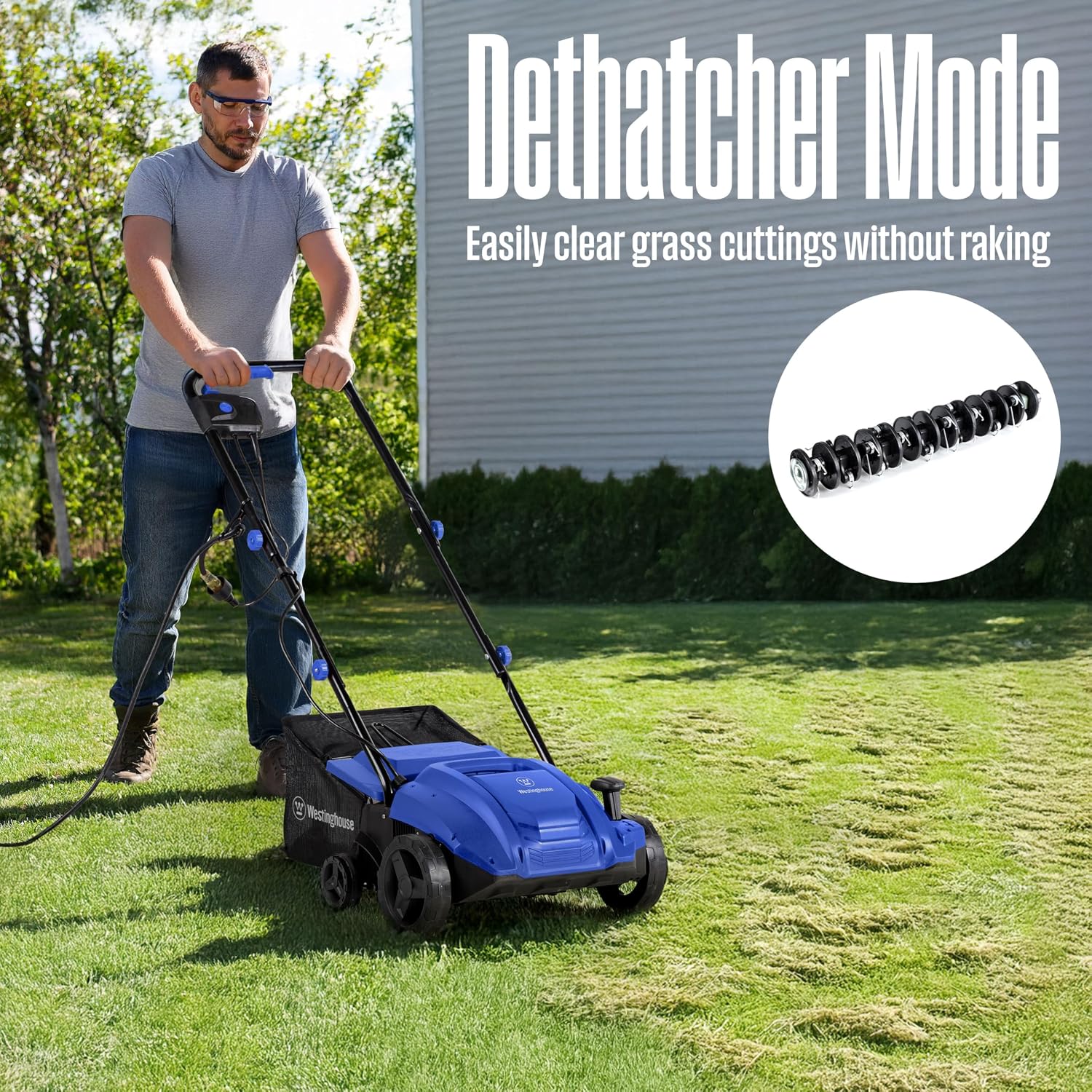 Westinghouse 13' 12-Amp 2-in-1 Electric Dethatcher and Scarifier with Collection Bag