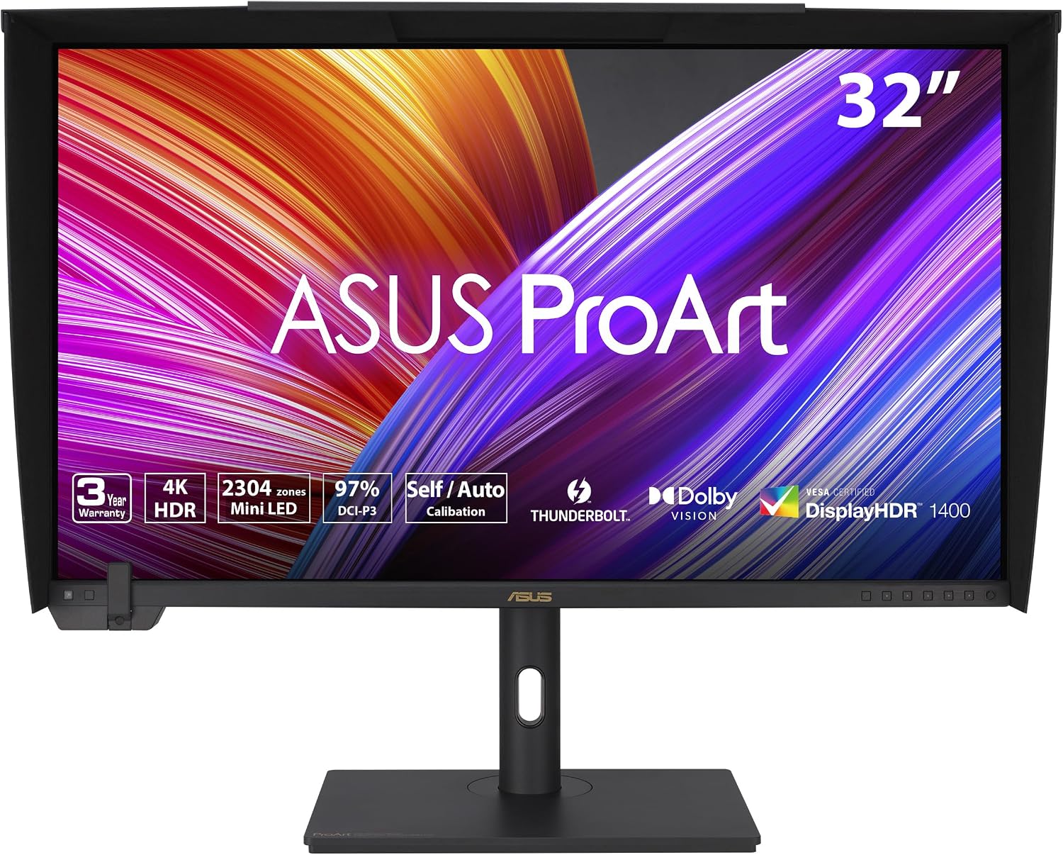 ASUS ProArt Display 32' 4K HDR Mini-LED Professional Monitor (PA32UCXR) – UHD (3840 x 2160), Built-in Motorized Colorimeter, Dolby Vision, 99% Adobe RGB, 97% DCI-P3, ΔE<1, Thunderbolt 4, 3 yr warranty