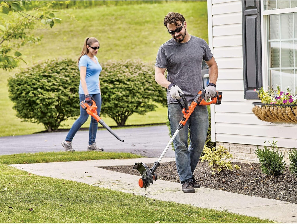 BLACK+DECKER 40V Max Cordless Sweeper & String Trimmer, Battery & Charger Included (LCC340C)