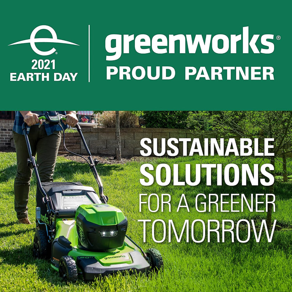 Greenworks 48V (2 x 24V) 20' Brushless Cordless Push Lawn Mower + 24V Brushless Drill / Driver, (2) 4.0Ah USB Batteries (USB Hub) and Dual Port Rapid Charger Included