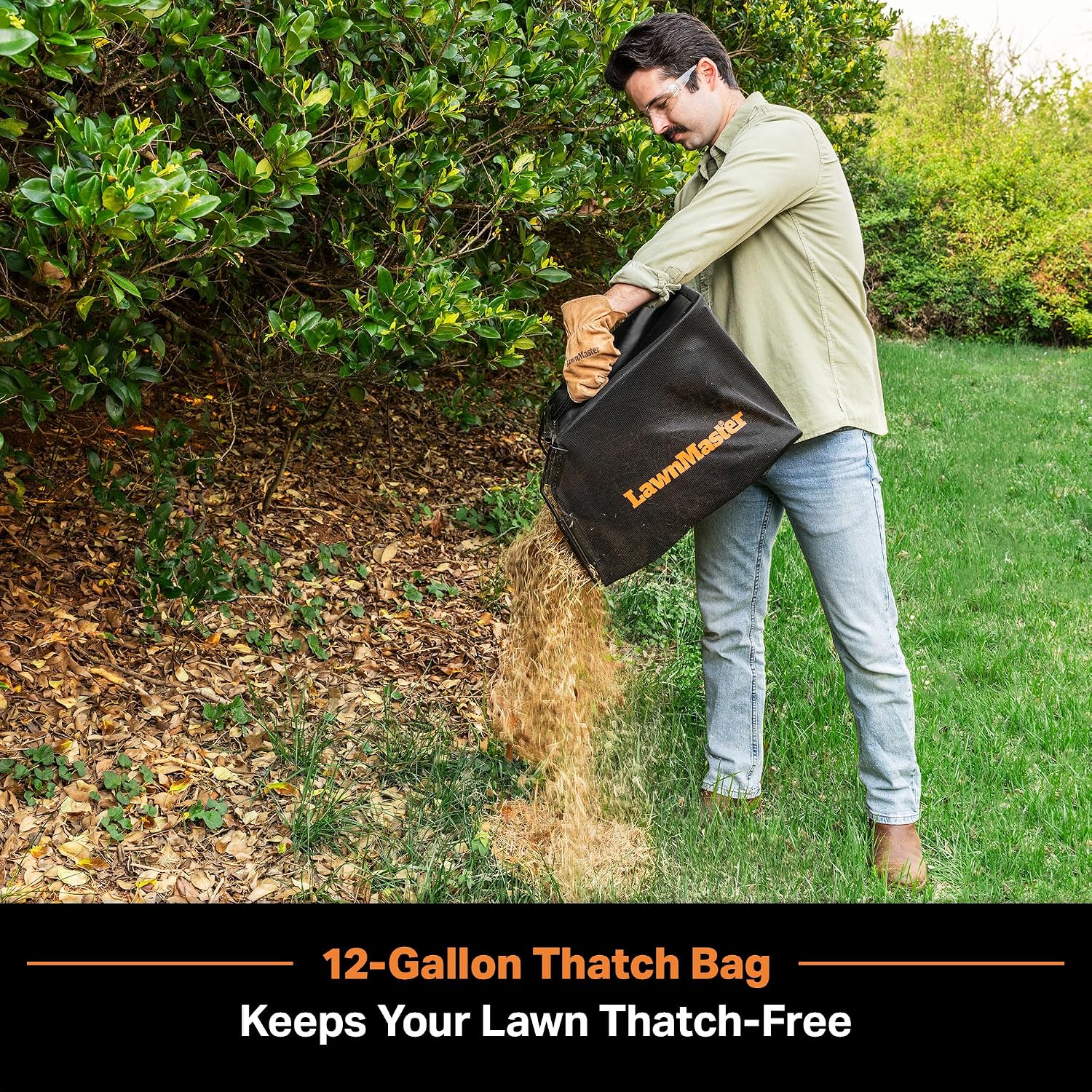 LawnMaster 48V MAX Brushless 16' 2-in-1 Cordless Dethatcher and Scarifier with Removable Thatch Collection Bag Quick-Fold – CLGVB4816