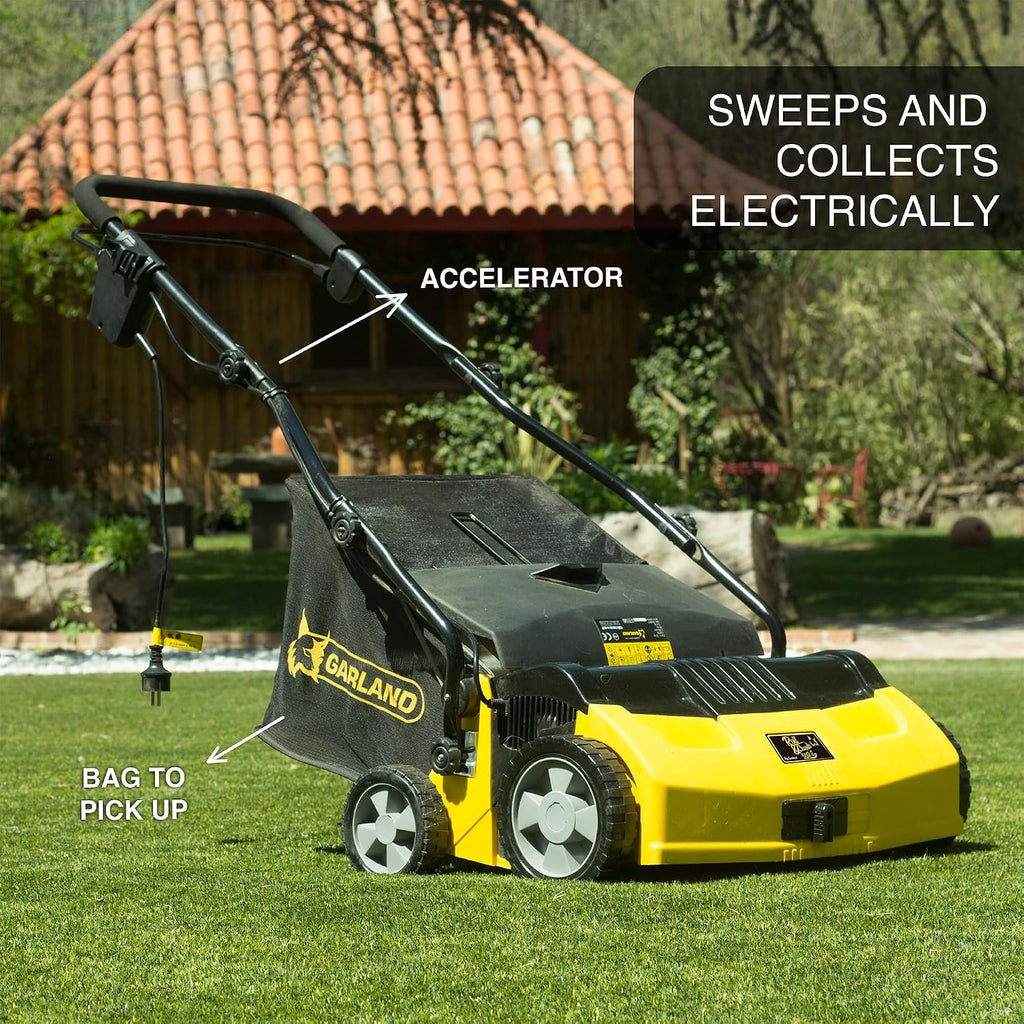 Artificial Turf Sweeper by Roll & Comb, Corded Electric Turf Comb for Synthetic Grass, 16' Working Width, 40L Leaf Collector, 1,600W Motor, Model 502e, 39.5lb