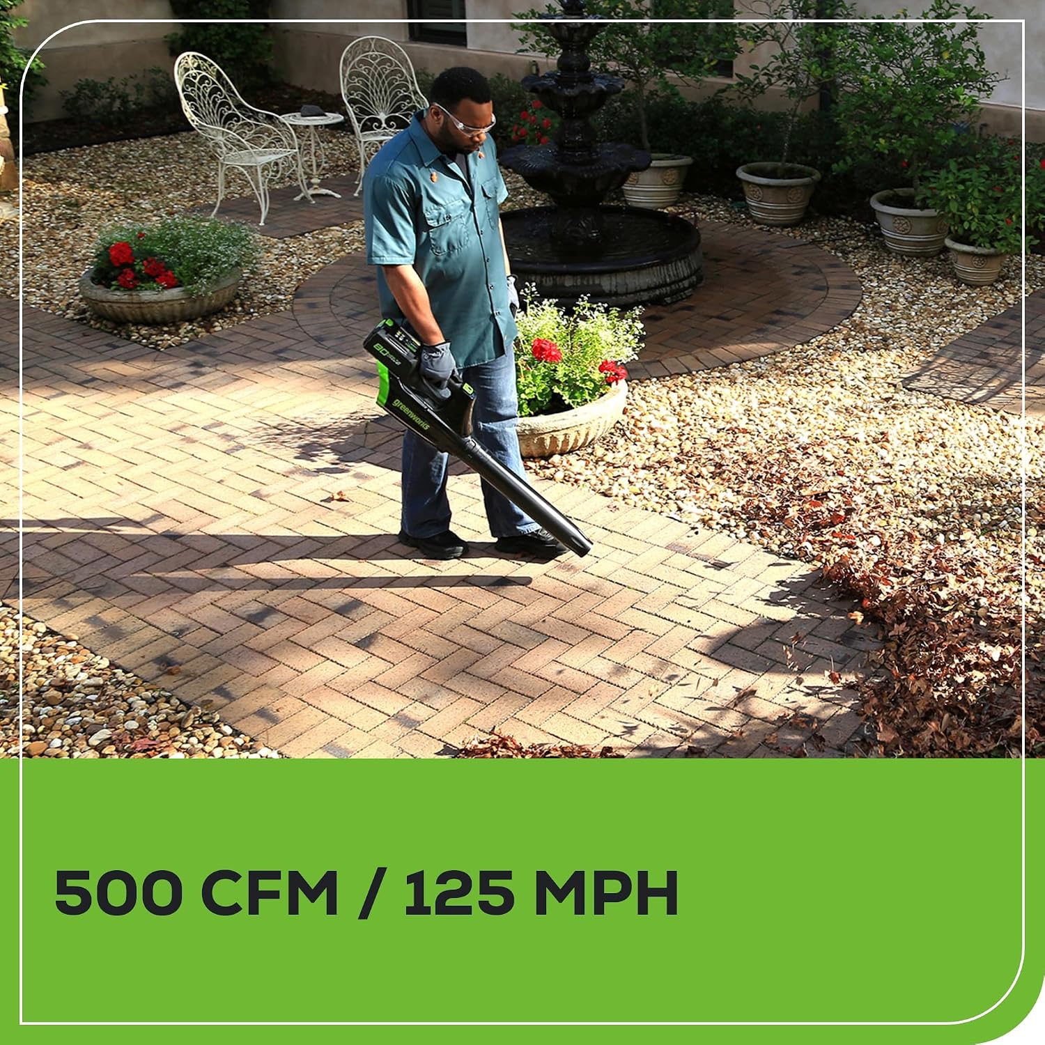 Greenworks 80V 21' Brushless (Push) Cordless Electric Lawn Mower + (500 CFM) Axial Leaf Blower (75+ Compatible Tools), (2) 2.0Ah Batteries and 30 Minute Rapid Charger
