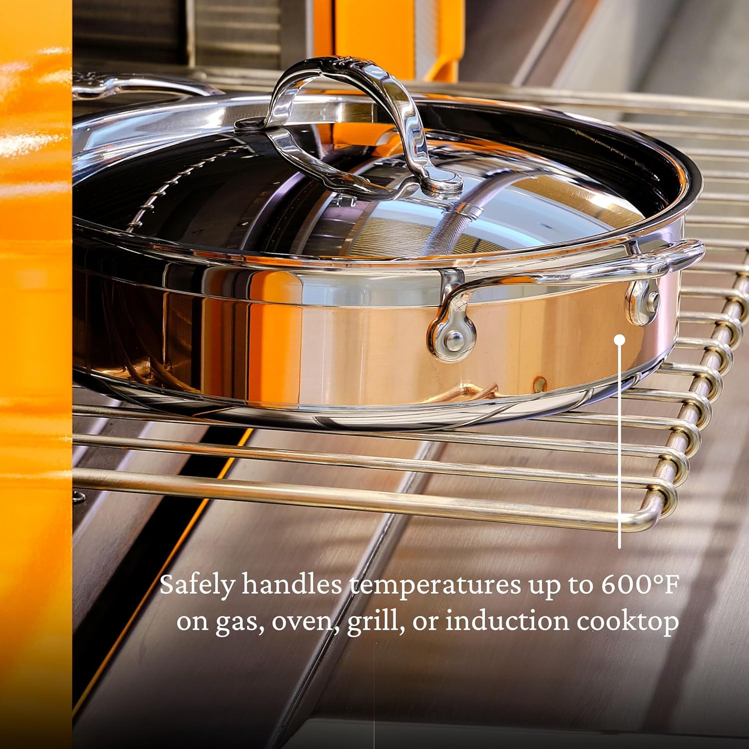 Hestan - CopperBond Collection - 100% Pure Copper Sauteuse, Induction Cooktop Compatible, 3.5 Quart