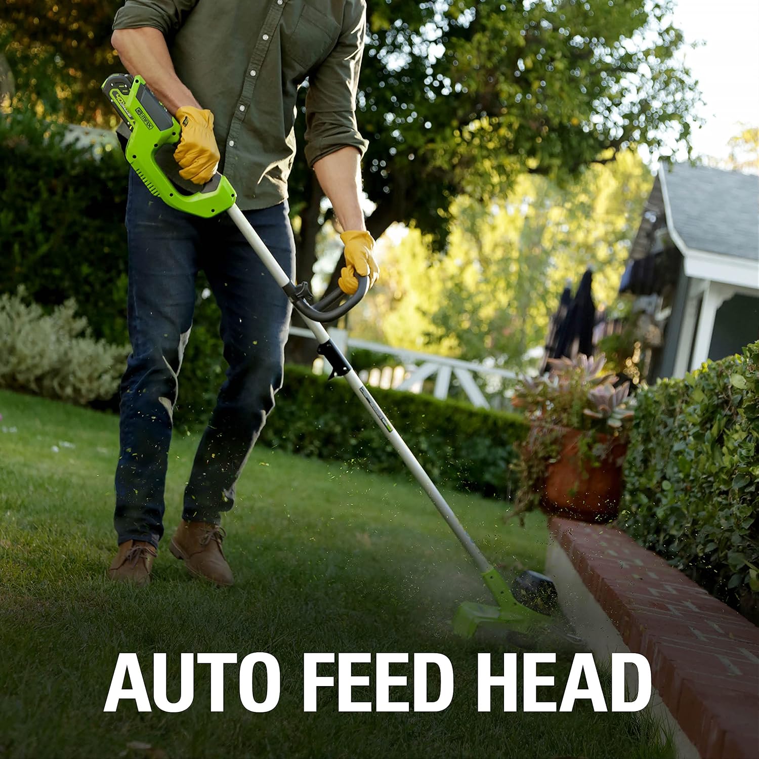 Greenworks 40V 12' Cordless String Trimmer, 0.065' Dual Line with Auto Feed, Variable Speed, Lightweight Weed Eater, 3-Year Warranty