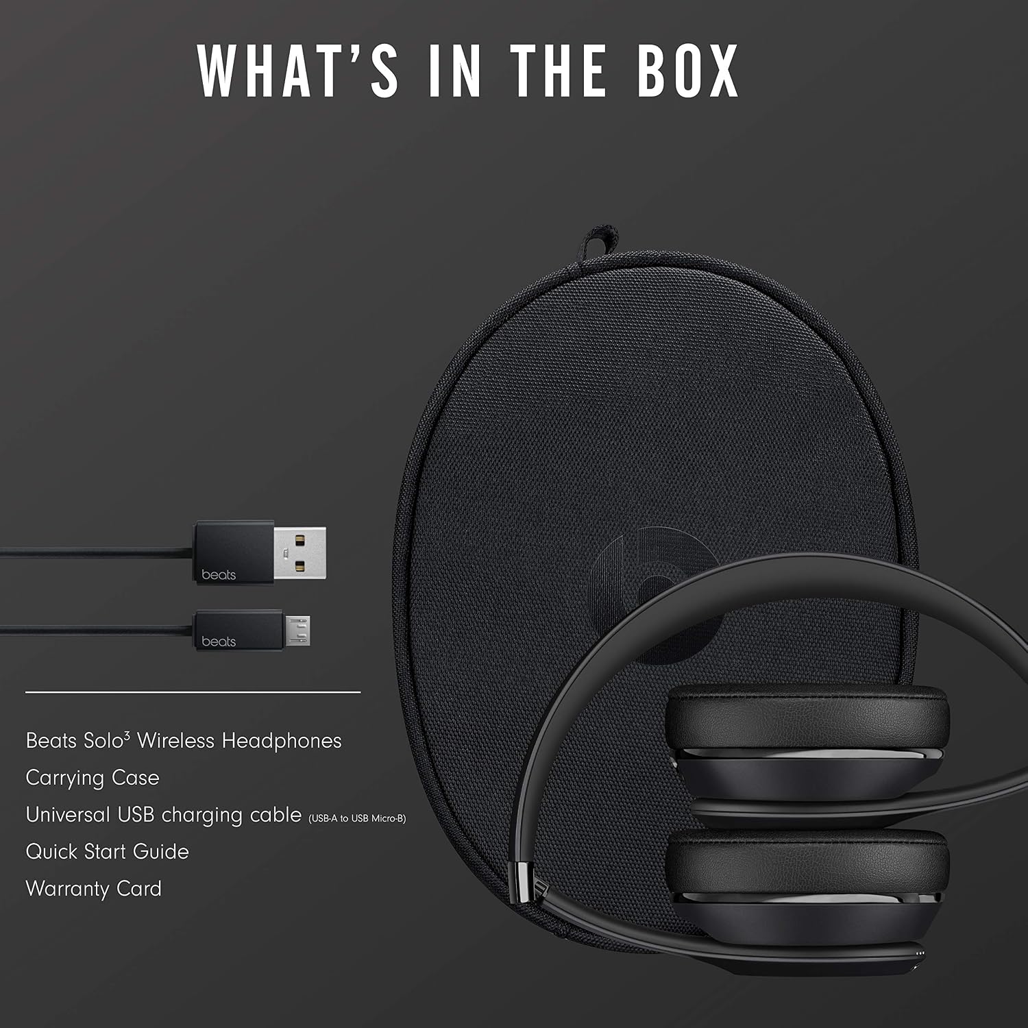 Beats Solo3 Wireless On-Ear Headphones - Apple W1 Headphone Chip, Class 1 Bluetooth, 40 Hours of Listening Time, Built-in Microphone - Black