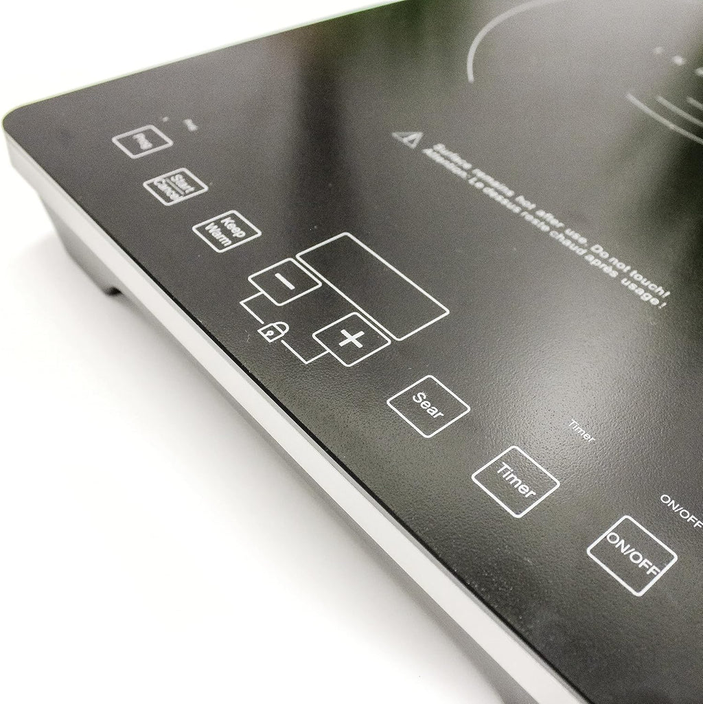 BergHOFF Tronic Tempered Glass Touch Screen Induction Cooktop 1800W, Auto-pan Detection, 14' Black Shatter-resistant
