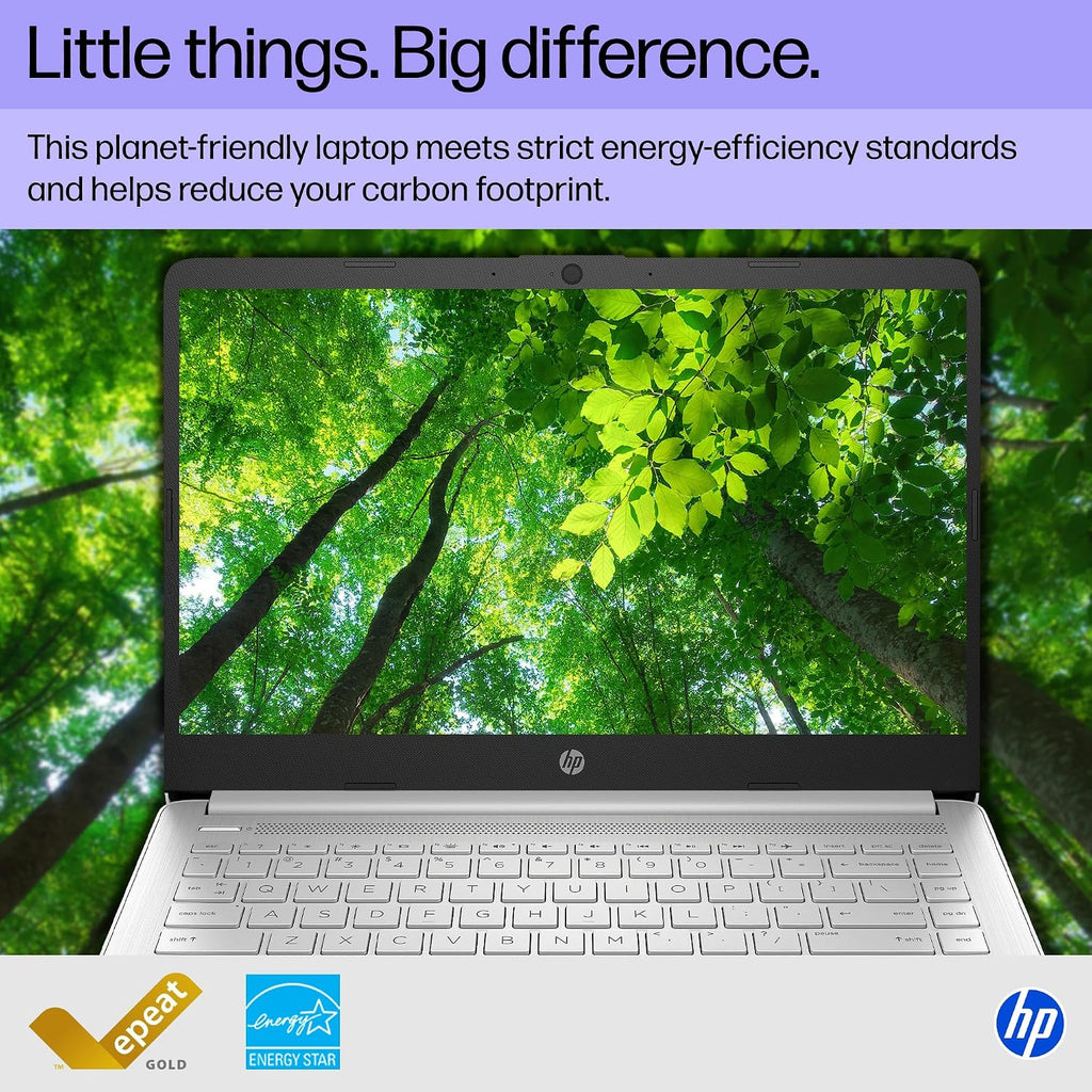 HP 14 inch Laptop, HD Touchscreen Display, Intel Celeron N4500, 4 GB RAM, 64 GB eMMC, Intel UHD Graphics, Windows 11 Home in S Mode, Natural Silver, 14-dq3550nr