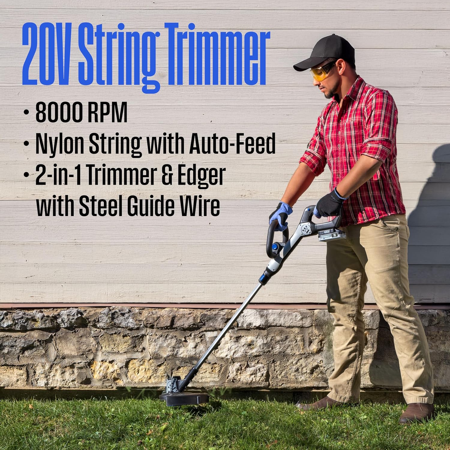 Westinghouse 20V Cordless Leaf Blower, 350 CFM, 110 MPH + 22' Cordless Hedge Trimmer, Dual-Action Steel Blades + 2-in-1 Cordless String Trimmer & Edger, 12' Cutting Path with 4.0Ah Battery & Charger