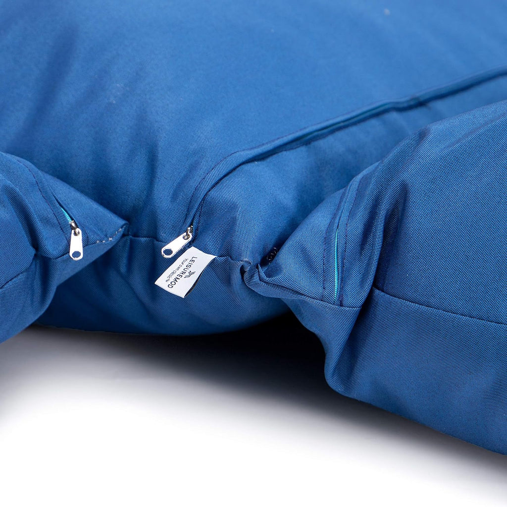 LeisureMod 2 Person Hanging Egg Chair Cushion - Blue, Soft Cotton Filling, Quick-Drying & Weather-Resistant, Machine Washable