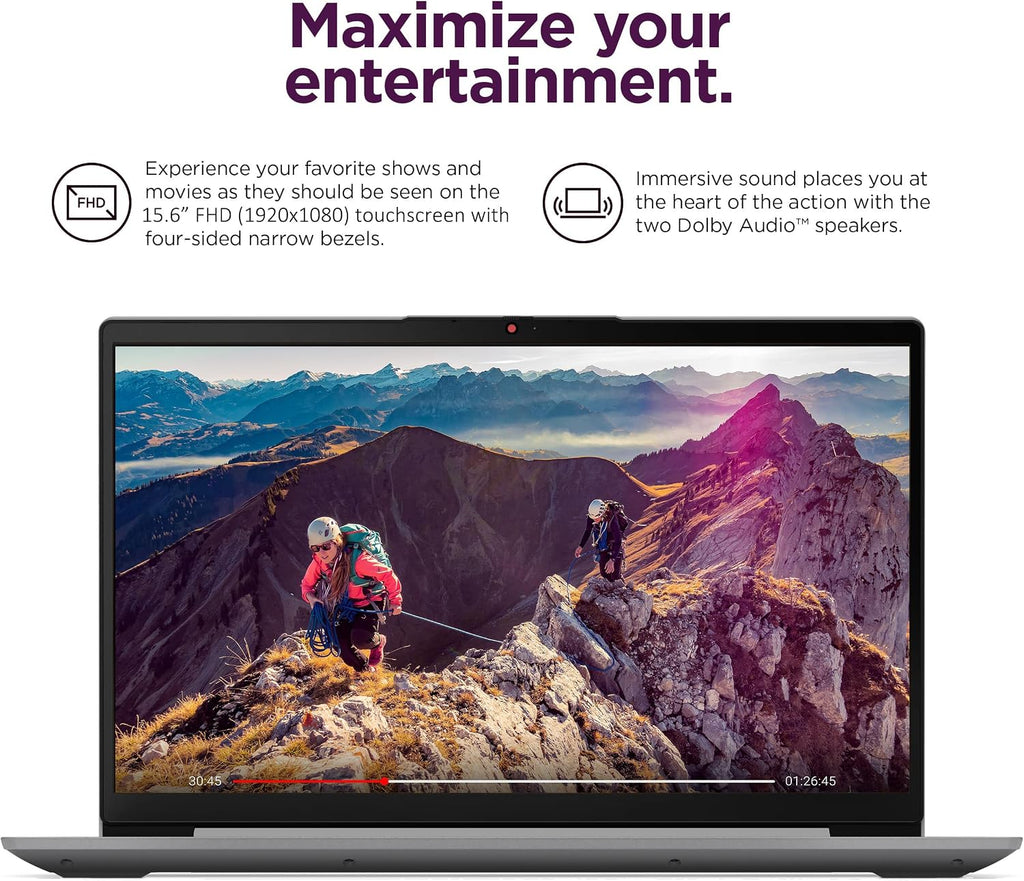 Lenovo IdeaPad 3 15.6' FHD Touchscreen Laptop (16GB RAM, 512GB SSD, Intel Core i3) for Home & College Student, Narrow Bezel, Webcam, 12-Hour Long Battery Life, NumPad, IST SD Card, Win 11 Home in S