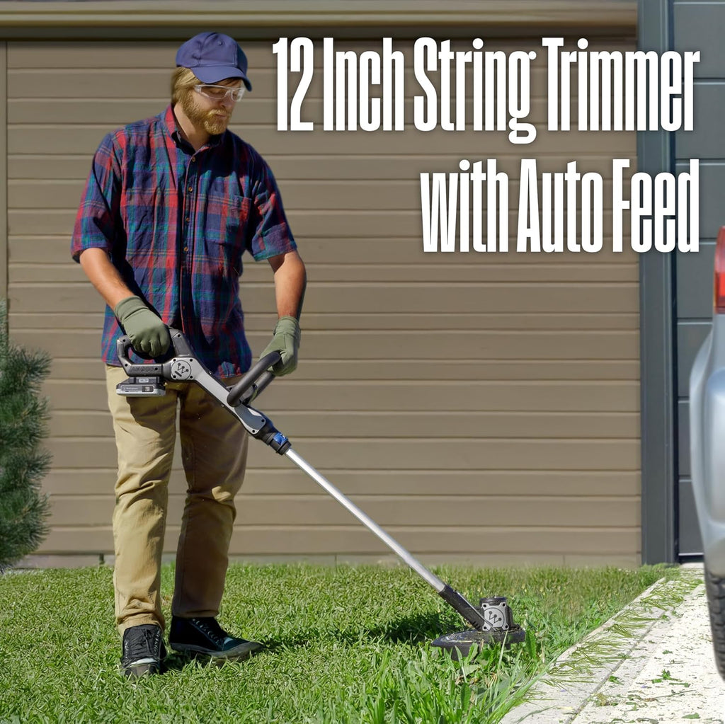 Westinghouse 20V 2-in-1 Cordless String Trimmer and Edger, 12 Inch Cutting Path with 2.0Ah Battery and Charger