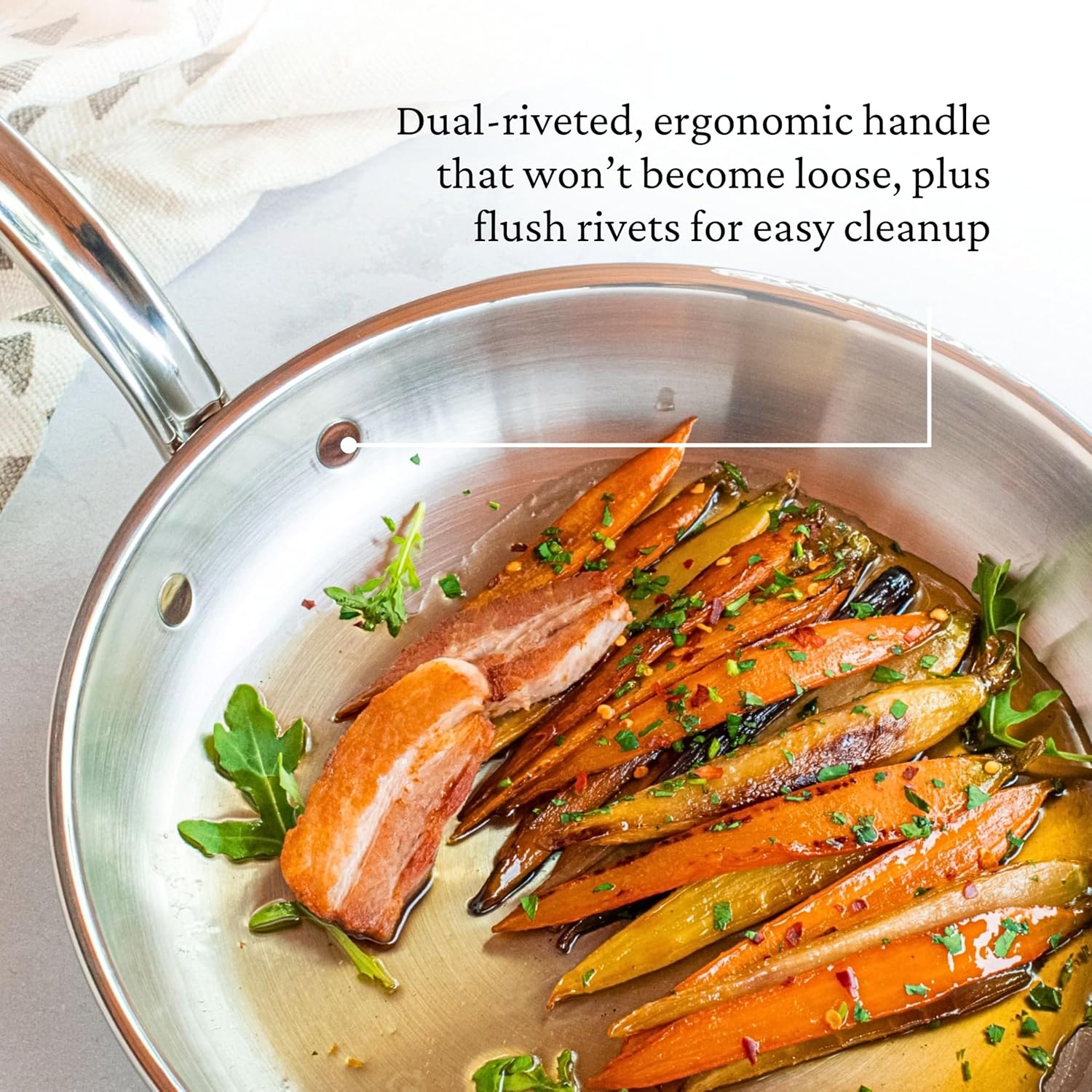 Hestan - CopperBond Collection - 100% Pure Copper Frying Pan, Induction Cooktop Compatible, 8.5-Inch