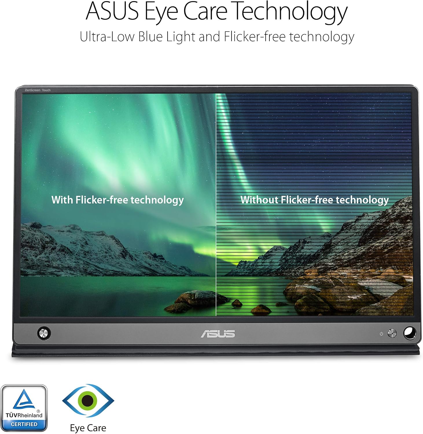 ASUS ZenScreen Touch Screen 15.6' 1080P Portable USB (MB16AMT) - Full HD (1920 x 1080), IPS, Anti-Glare, Built-in Battery, Speakers, Eye Care, USB Type-C, Micro HDMI, Smart Case, 3-Year Warranty