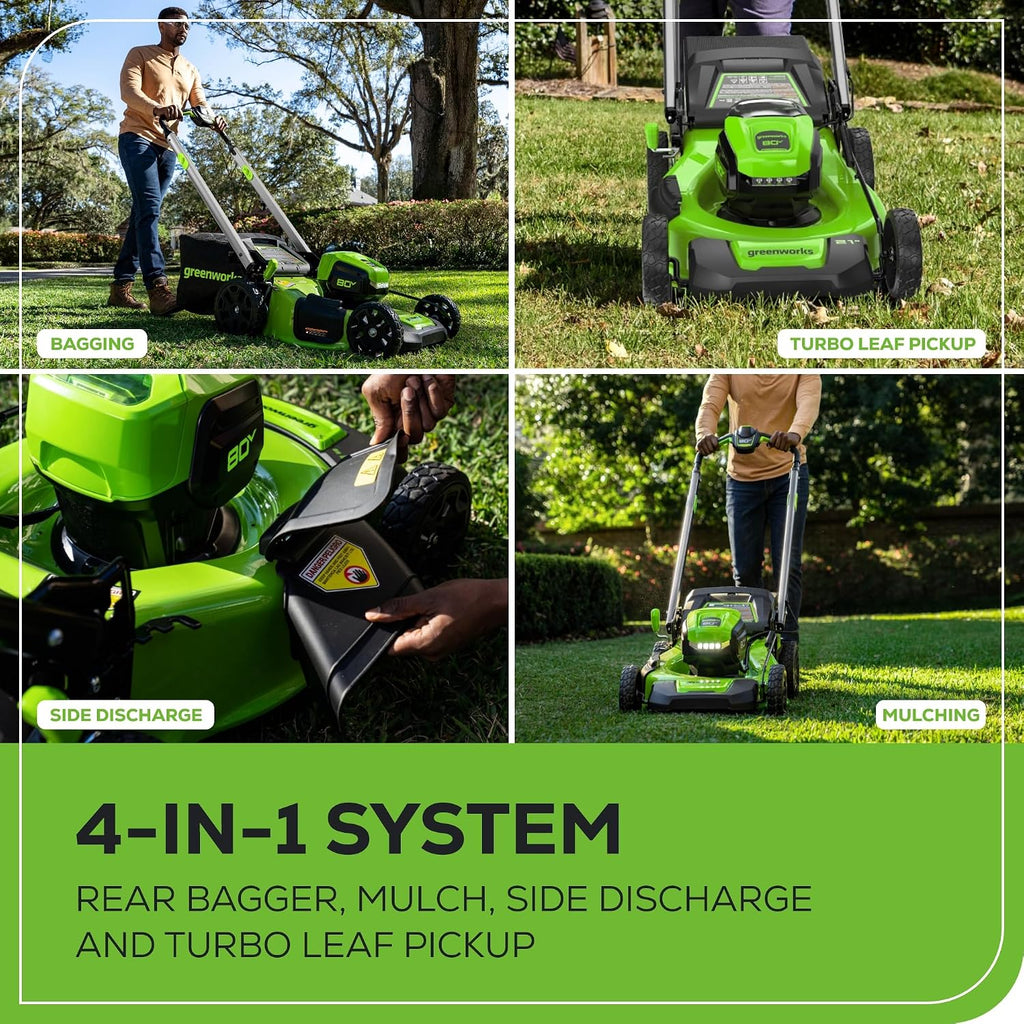 Greenworks 80V 21' (Push) Lawn Mower (Gen 2), 5.0Ah Battery