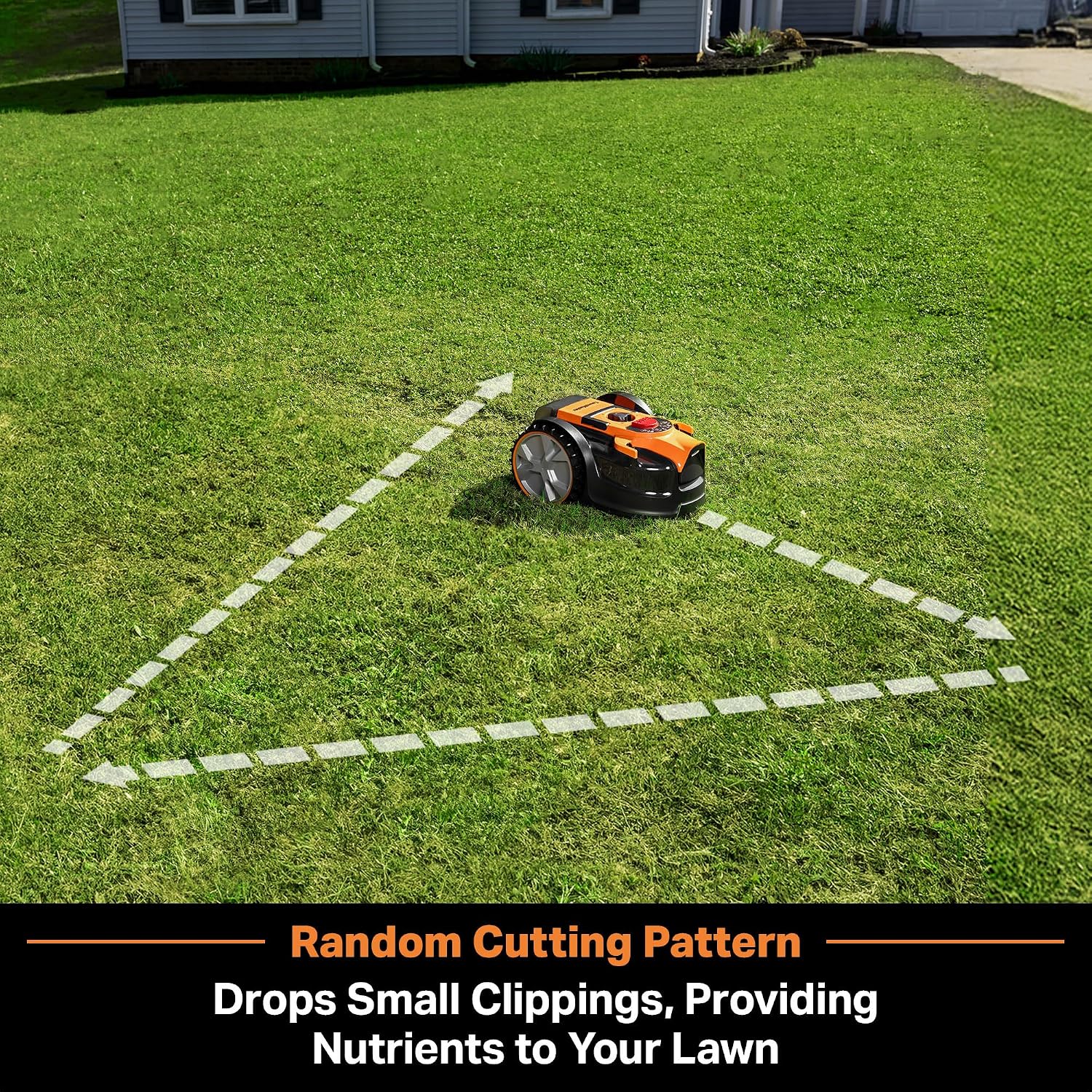 LawnMaster OcuMow™ VBRM601YCM MAX Perimeter Wire Free Robot Lawn Mower Cuts Small Lawns 2000-3500 Square Feet with Optical Navigation, Obstacle Avoidance, Low Noise and No Go Function