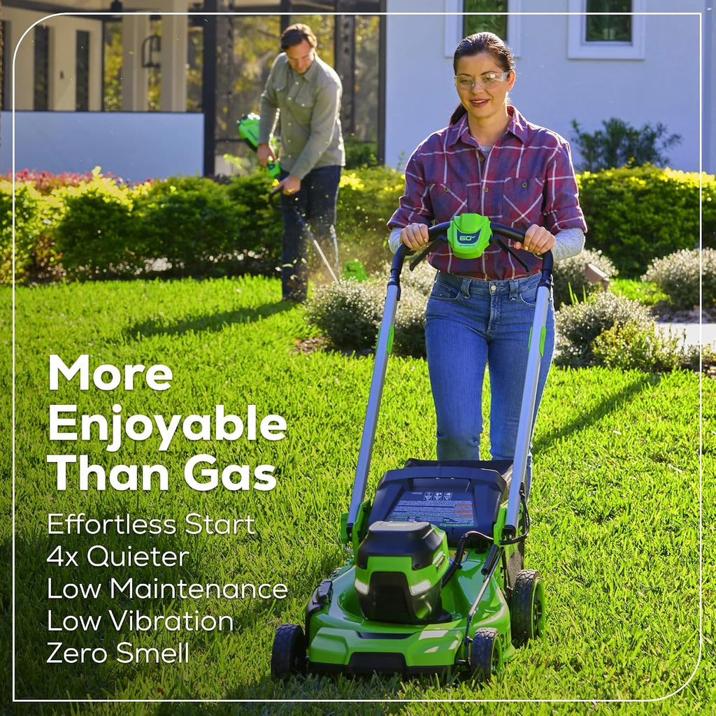 Greenworks 60V 21' Dual-Blade Self-Propelled Lawn Mower with (2) 5.0 Ah Batteries & Rapid Charger