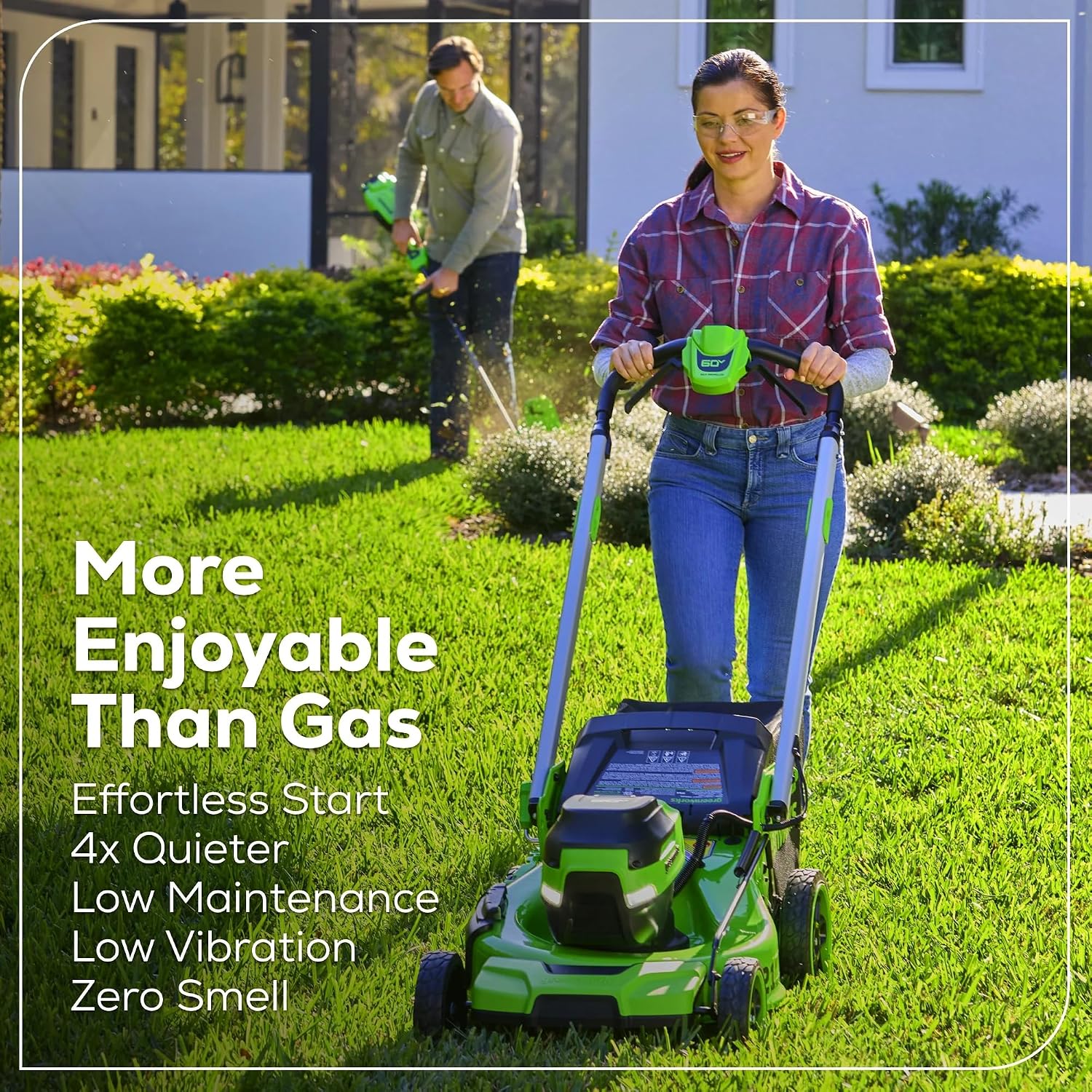 Greenworks 60V 21' Dual-Blade Self-Propelled Lawn Mower with (2) 5.0 Ah Batteries & Rapid Charger
