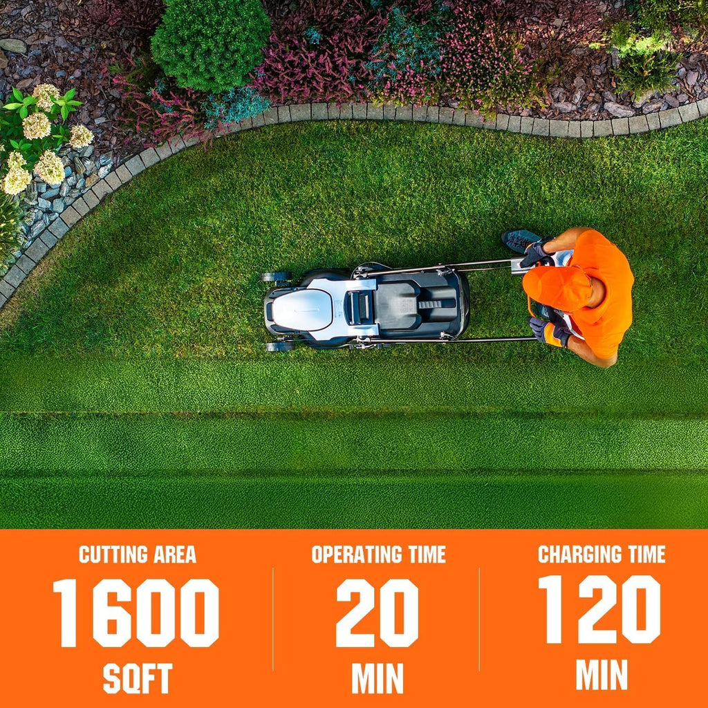 Litheli Cordless Lawn Mower 13 Inch, 5 Heights Adjustment, U20 Series 20V Electric Lawn Mowers for Garden, Yard and Farm, Light-Weight with Brushless Motor, 4.0Ah Portable Battery Included