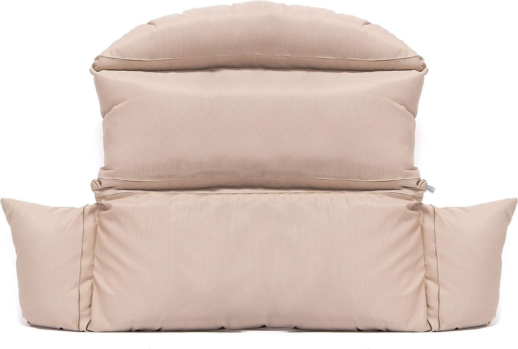 LeisureMod 2 Person Hanging Egg Chair Cushion - Beige, Weather-Resistant, Quick-Drying Fabric with Soft Cotton Filling, Machine Washable