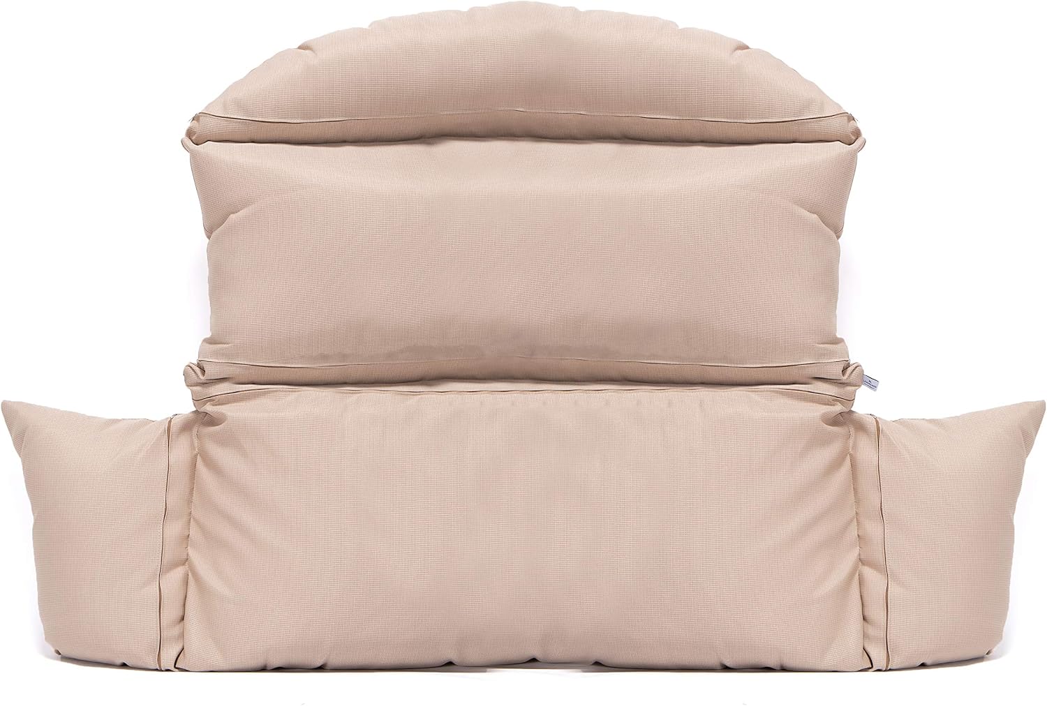 LeisureMod 2 Person Hanging Egg Chair Cushion - Beige, Weather-Resistant, Quick-Drying Fabric with Soft Cotton Filling, Machine Washable