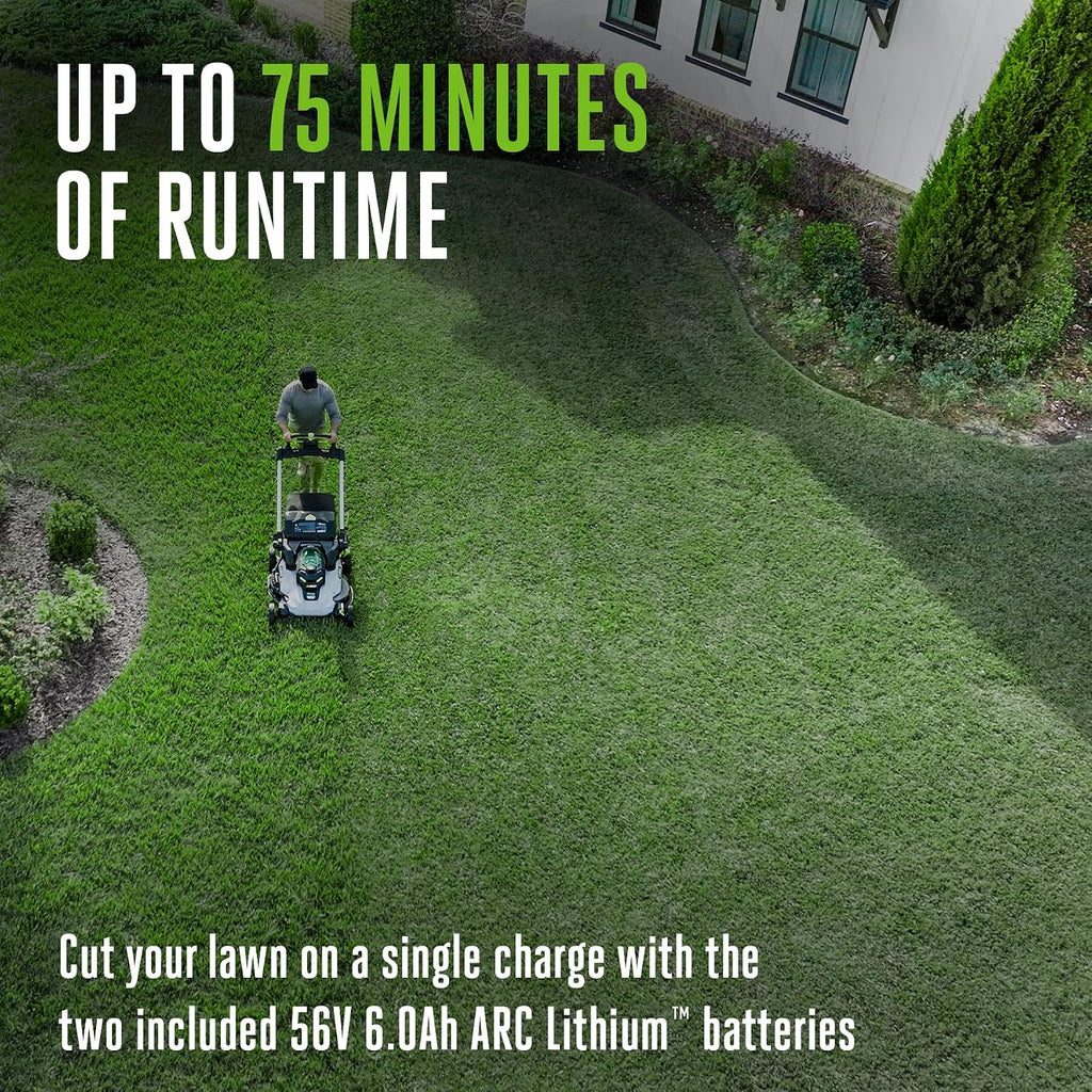 EGO POWER+ Electric Lawn Mower, Self-Propelled Cordless with 30' Super Composite Deck, Includes (2) 56V 6.0Ah Batteries and Dual Port Charger - LM3004SP-2