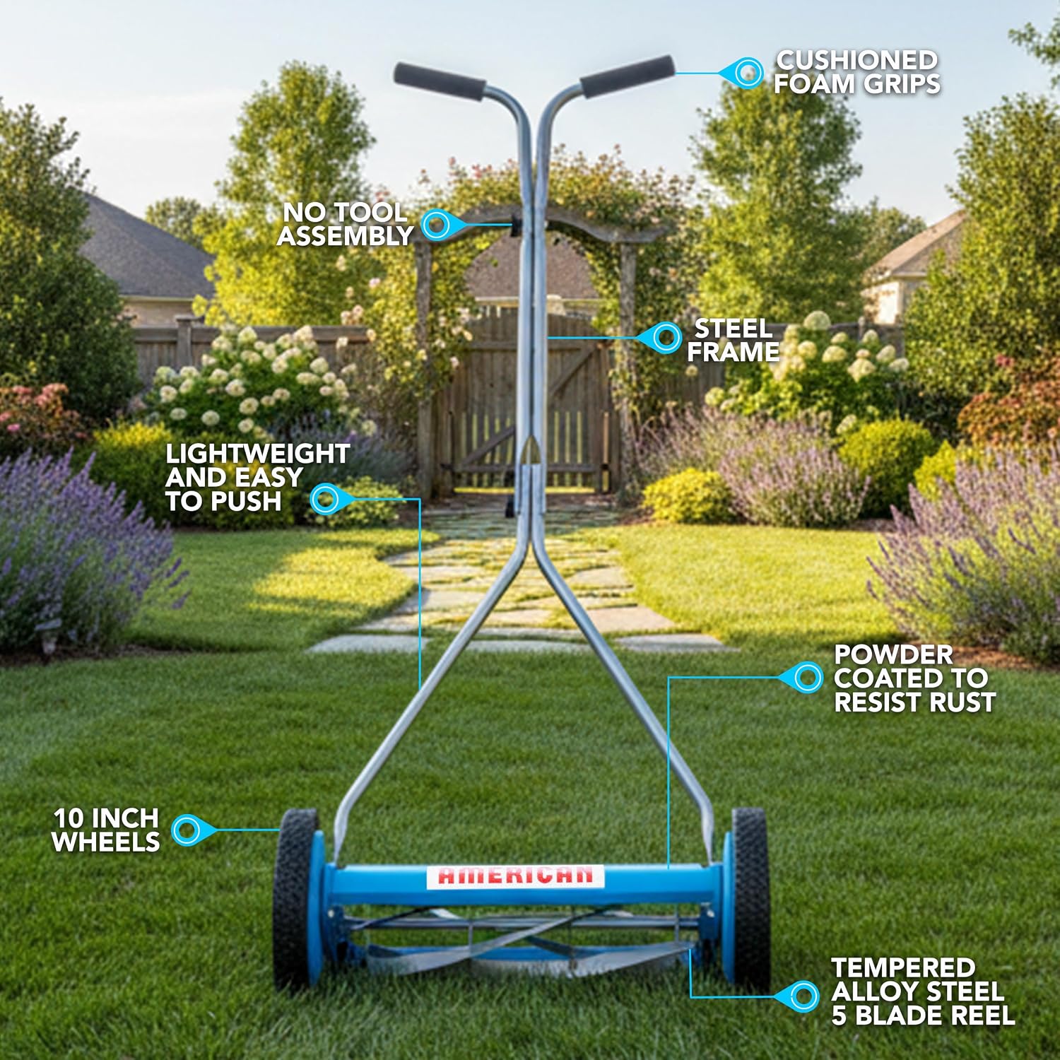 American Lawn Mower Company 2415-16 16-Inch 5-Blade Reel Push Lawn Mower