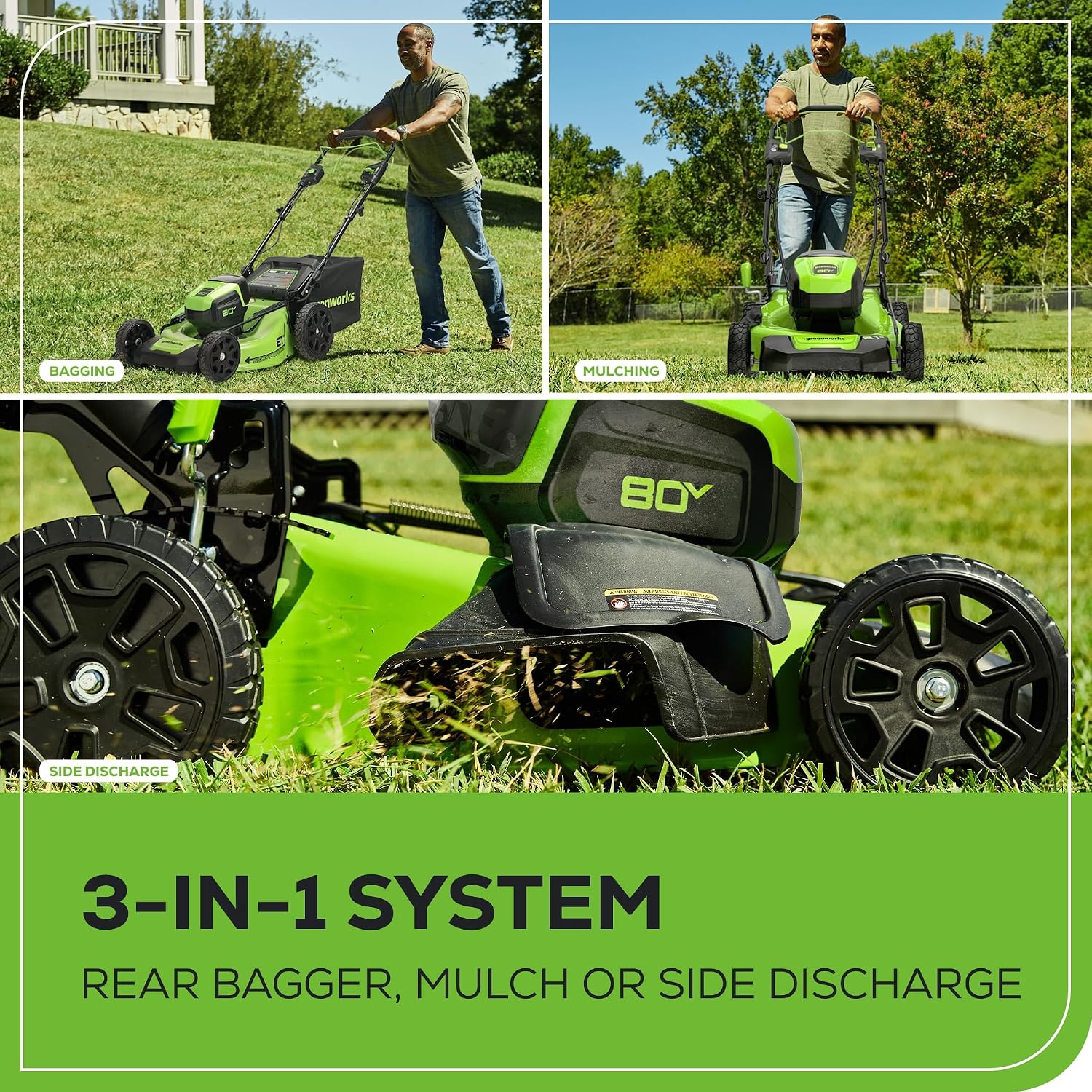 Greenworks 80V 21' Brushless Cordless (Self-Propelled) Lawn Mower (75+ Compatible Tools), 4.0Ah Battery and 60 Minute Rapid Charger Included