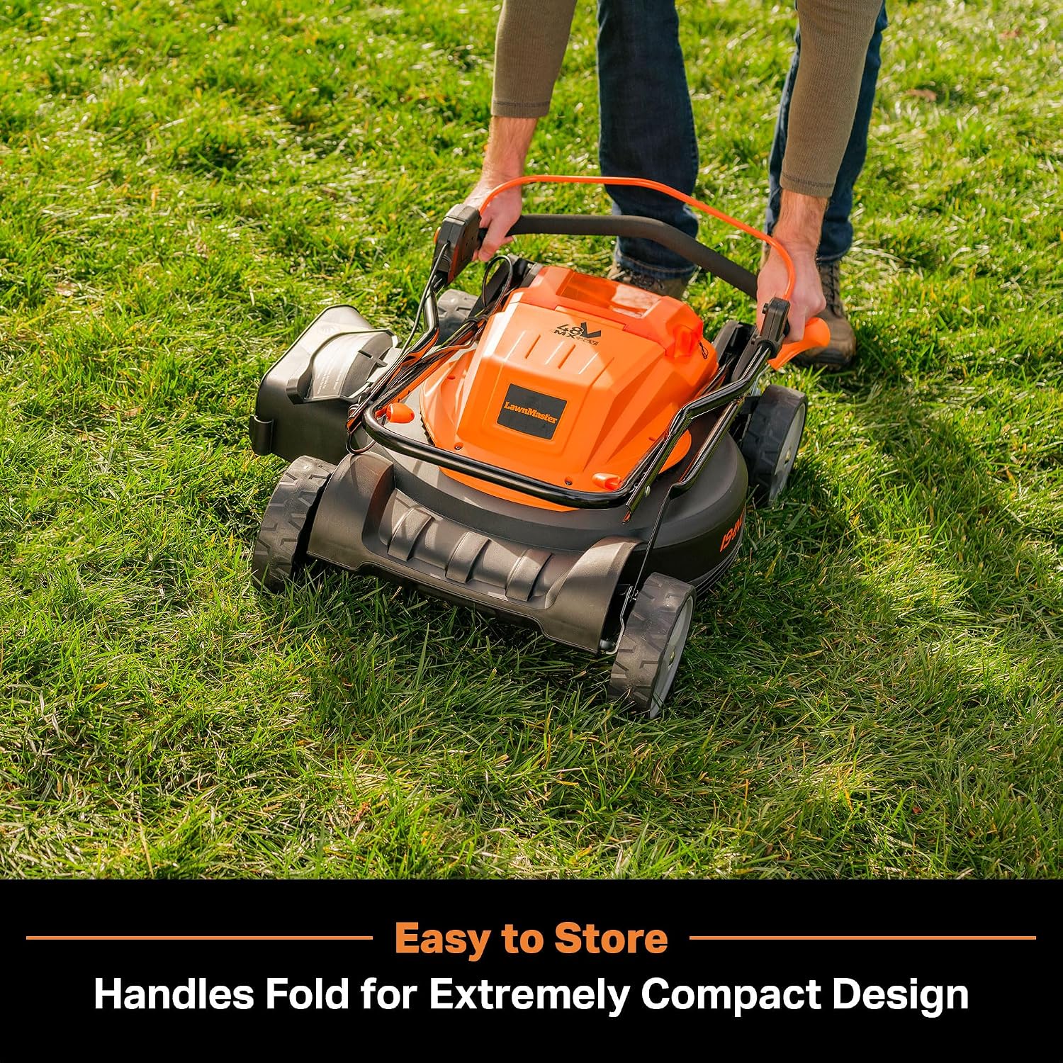 LawnMaster CLMF4819X 19-inch Brushless Cordless Lawn Mower with 2X24V MAX 4.0Ah Battery and a Dual Charger 6 Cutting Position