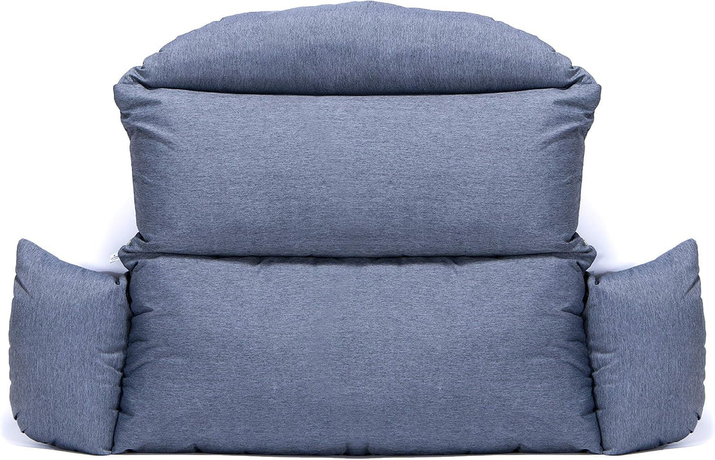 LeisureMod 2-Person Hanging Egg Chair Cushion, Quick-Drying Fabric with Soft Cotton Filling, Weather-Resistant Outdoor Seat Cushion, Machine Washable, Charcoal