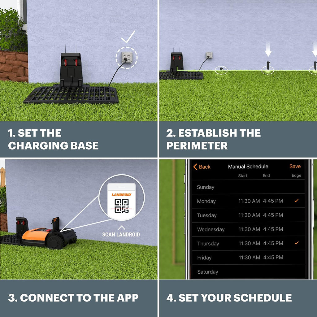 Worx Landroid M 20V Robotic Lawn Mower 1/4 Acre / 10,890 Sq. Ft Power Share- WR147 (Battery & Charger Included)